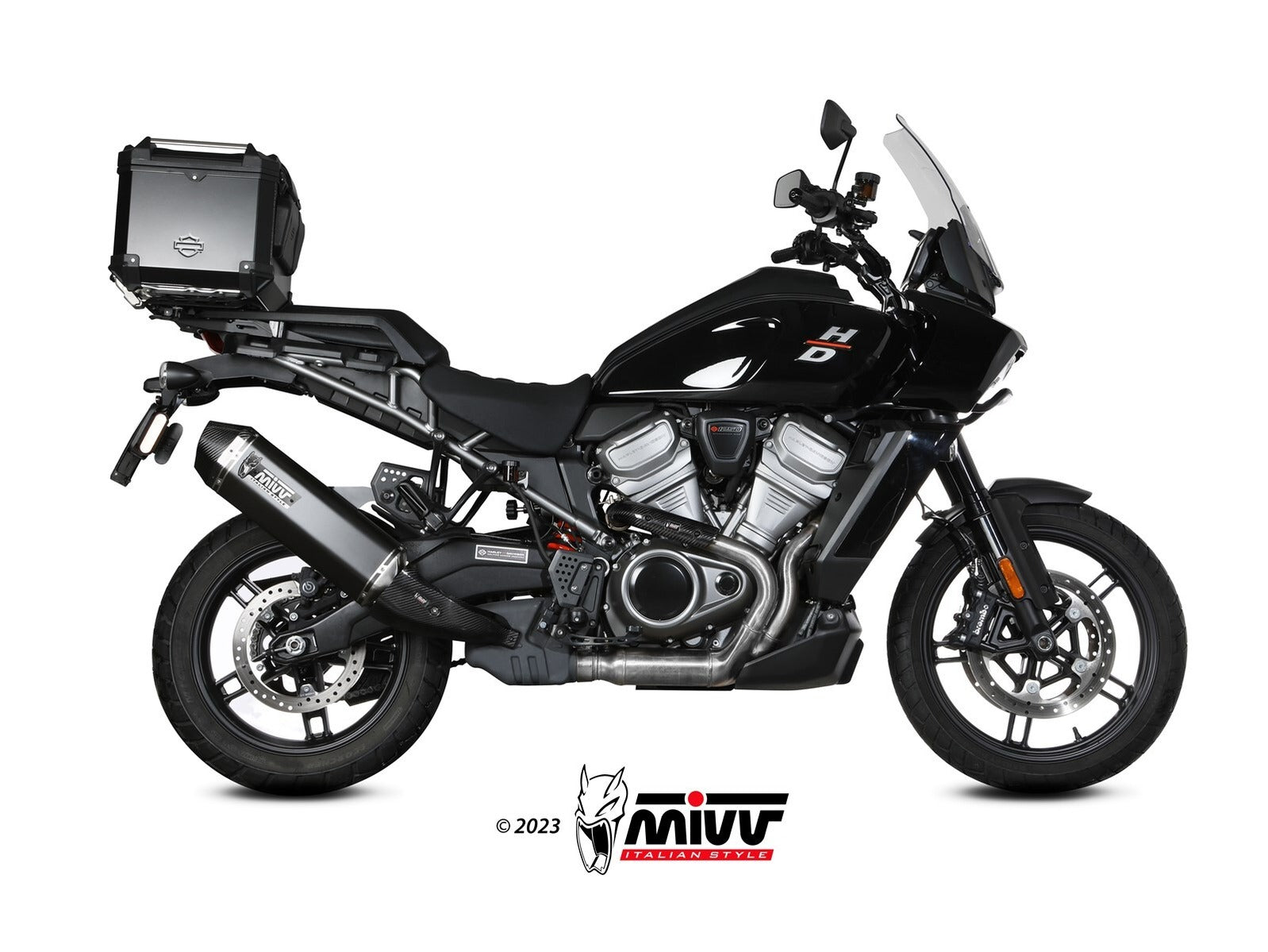 MIVV HD.003 HARLEY DAVIDSON PAN AMERICA / SPECIAL ( 2021+ ) Slip on Exhaust "Speed Edge" (black; approved) – Accessories in the 2WheelsHero Motorcycle Aftermarket Accessories and Parts Online Shop