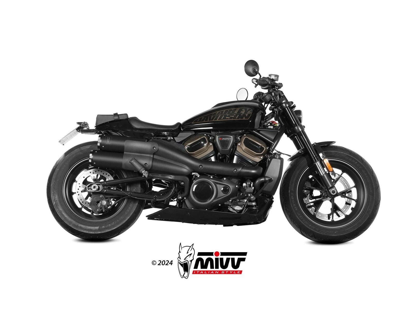 MIVV HD.004 HARLEY DAVIDSON SPORTSTER S ( 2021+ ) Dual Slip on Exhaust "HR-1" (black + aluminium back; approved) – Accessories in the 2WheelsHero Motorcycle Aftermarket Accessories and Parts Online Shop