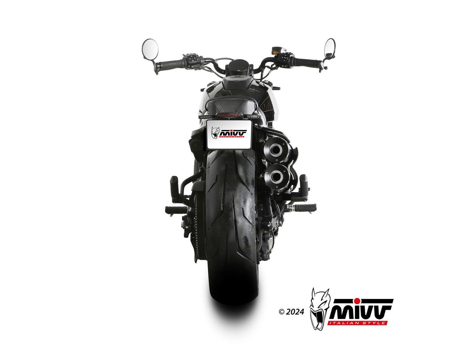MIVV HD.004 HARLEY DAVIDSON SPORTSTER S ( 2021+ ) Dual Slip on Exhaust "HR-1" (black + aluminium back; approved) – Accessories in the 2WheelsHero Motorcycle Aftermarket Accessories and Parts Online Shop