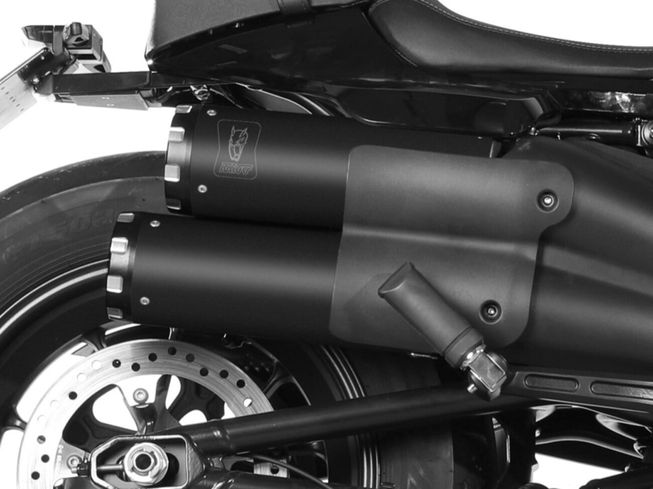 MIVV HD.004 HARLEY DAVIDSON SPORTSTER S ( 2021+ ) Dual Slip on Exhaust "HR-1" (black + aluminium back; approved) – Accessories in the 2WheelsHero Motorcycle Aftermarket Accessories and Parts Online Shop