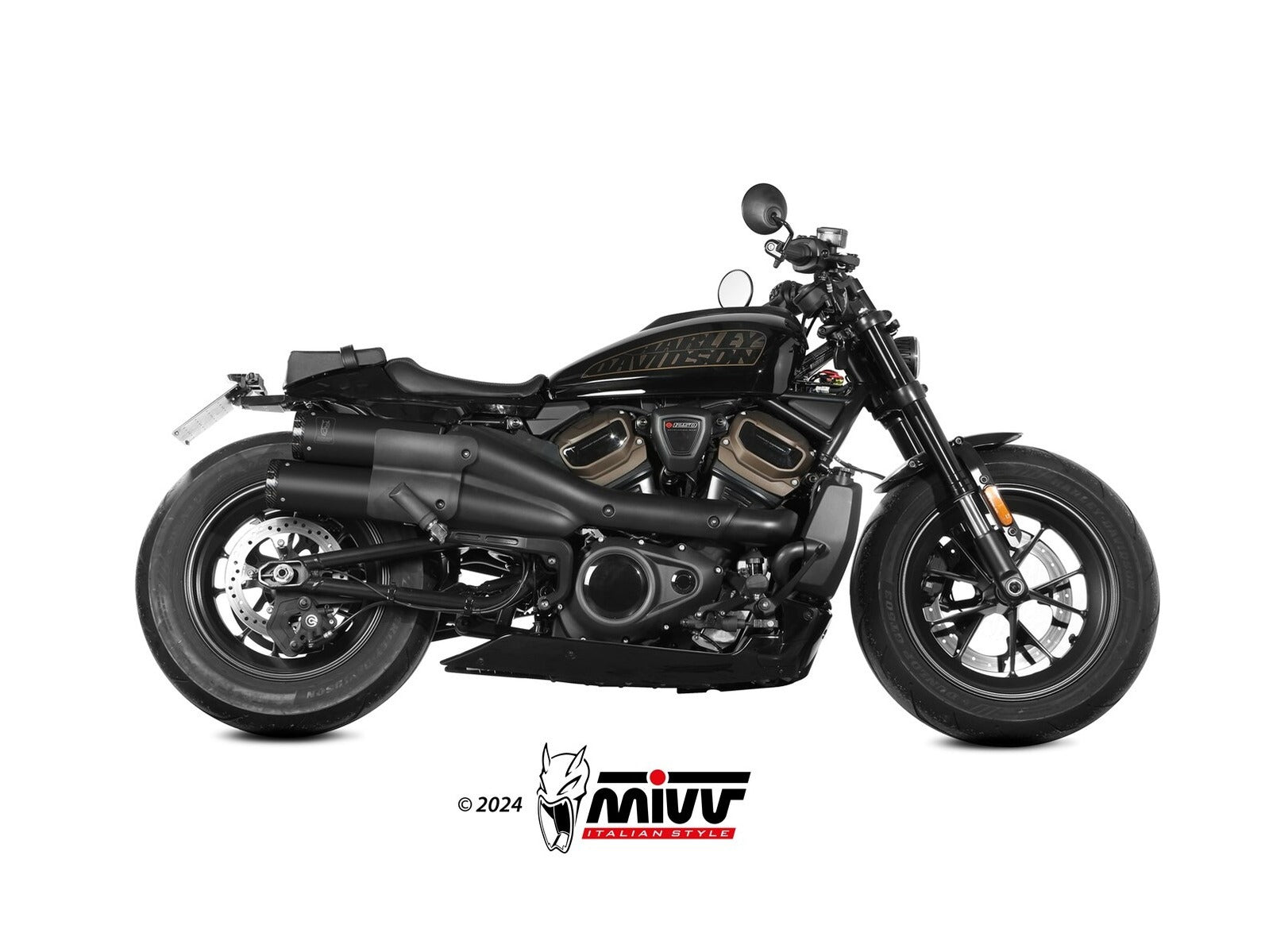 MIVV HD.004 HARLEY DAVIDSON SPORTSTER S ( 2021+ ) Dual Slip on Exhaust "HR-1" (black + short carbon back; approved) – Accessories in the 2WheelsHero Motorcycle Aftermarket Accessories and Parts Online Shop