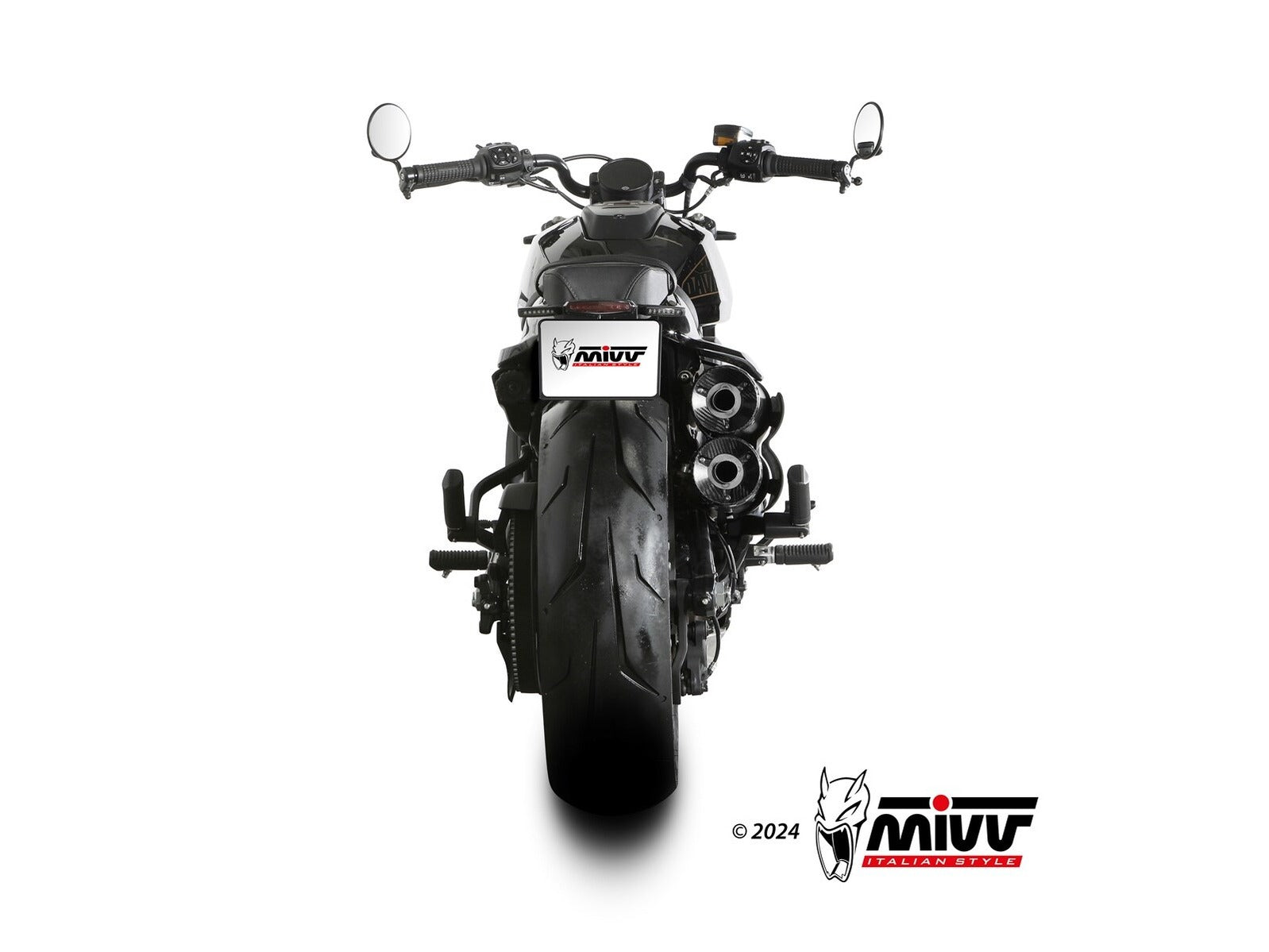 MIVV HD.004 HARLEY DAVIDSON SPORTSTER S ( 2021+ ) Dual Slip on Exhaust "HR-1" (black + short carbon back; approved) – Accessories in the 2WheelsHero Motorcycle Aftermarket Accessories and Parts Online Shop
