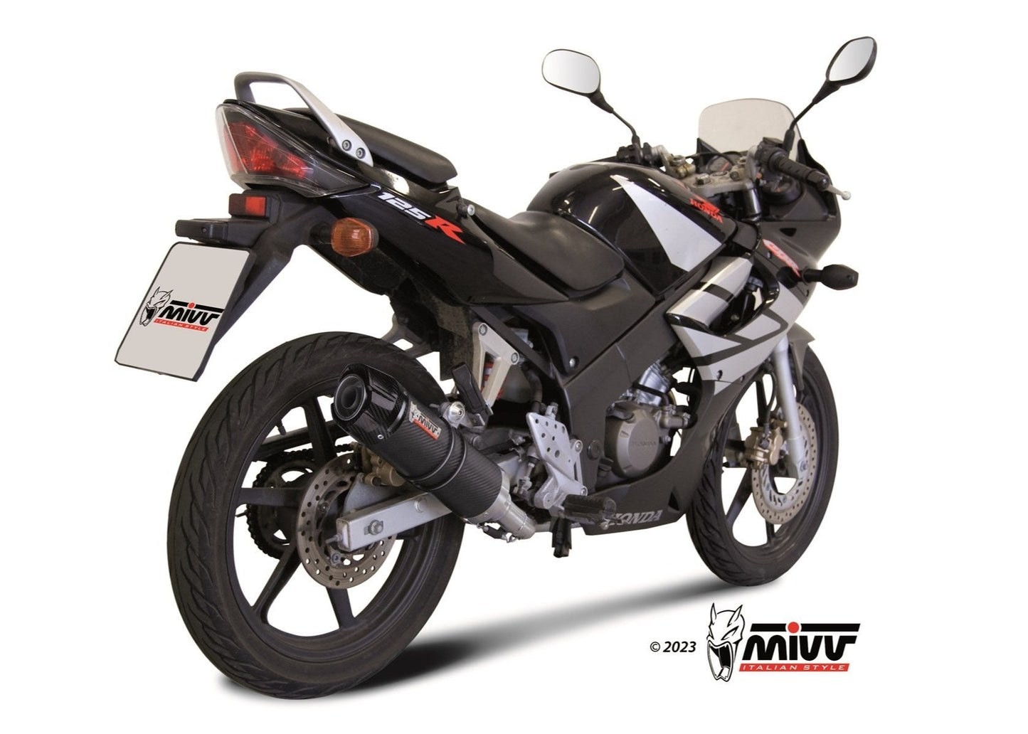 MIVV H.043 HONDA CBR 125 R ( 2004 / 10 ) Full System Exhaust "GP" (carbon + cap; approved) – Accessories in the 2WheelsHero Motorcycle Aftermarket Accessories and Parts Online Shop