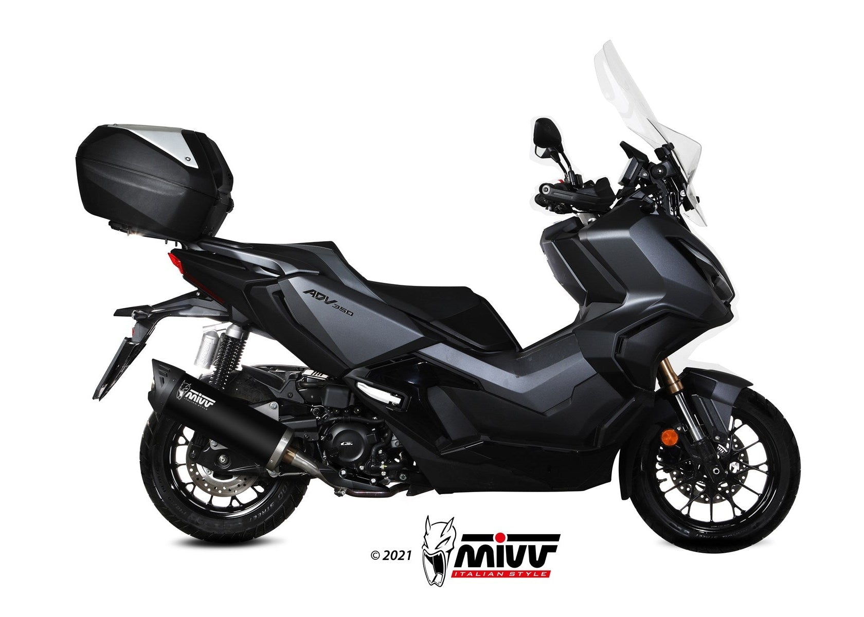 MIVV MV.HO.0004 HONDA ADV 350 ( 2022+ ) Slip-on Exhaust "Mover" (black; approved) – Accessories in the 2WheelsHero Motorcycle Aftermarket Accessories and Parts Online Shop