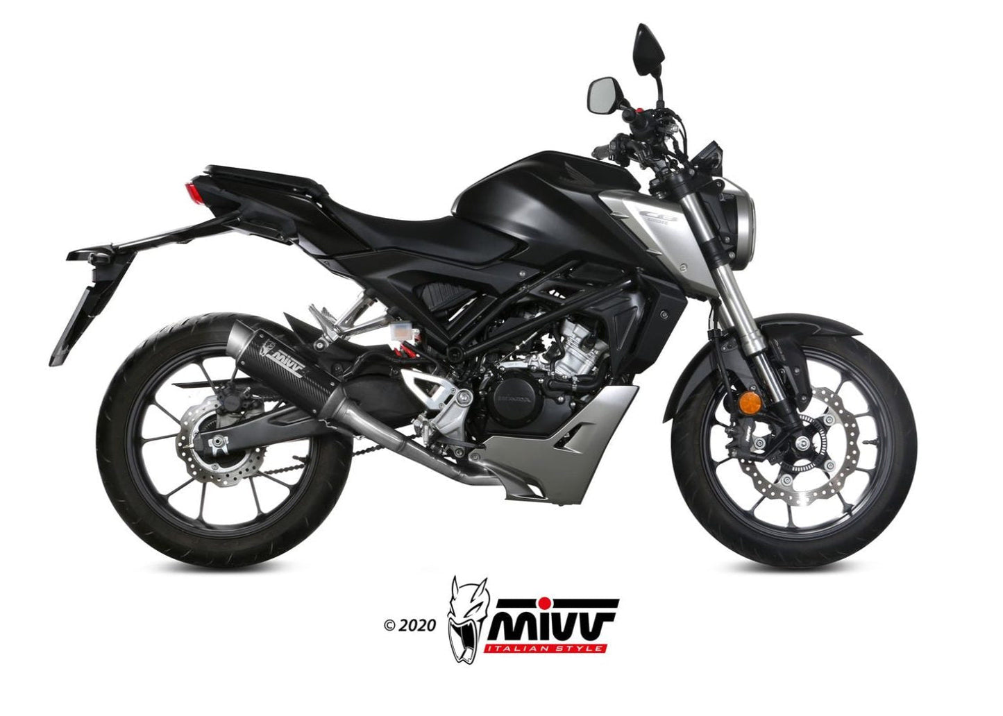 MIVV H.074 HONDA CB 125 R ( 2018 / 20 ) Full System Exhaust "GP PRO" (carbon; approved) – Accessories in the 2WheelsHero Motorcycle Aftermarket Accessories and Parts Online Shop