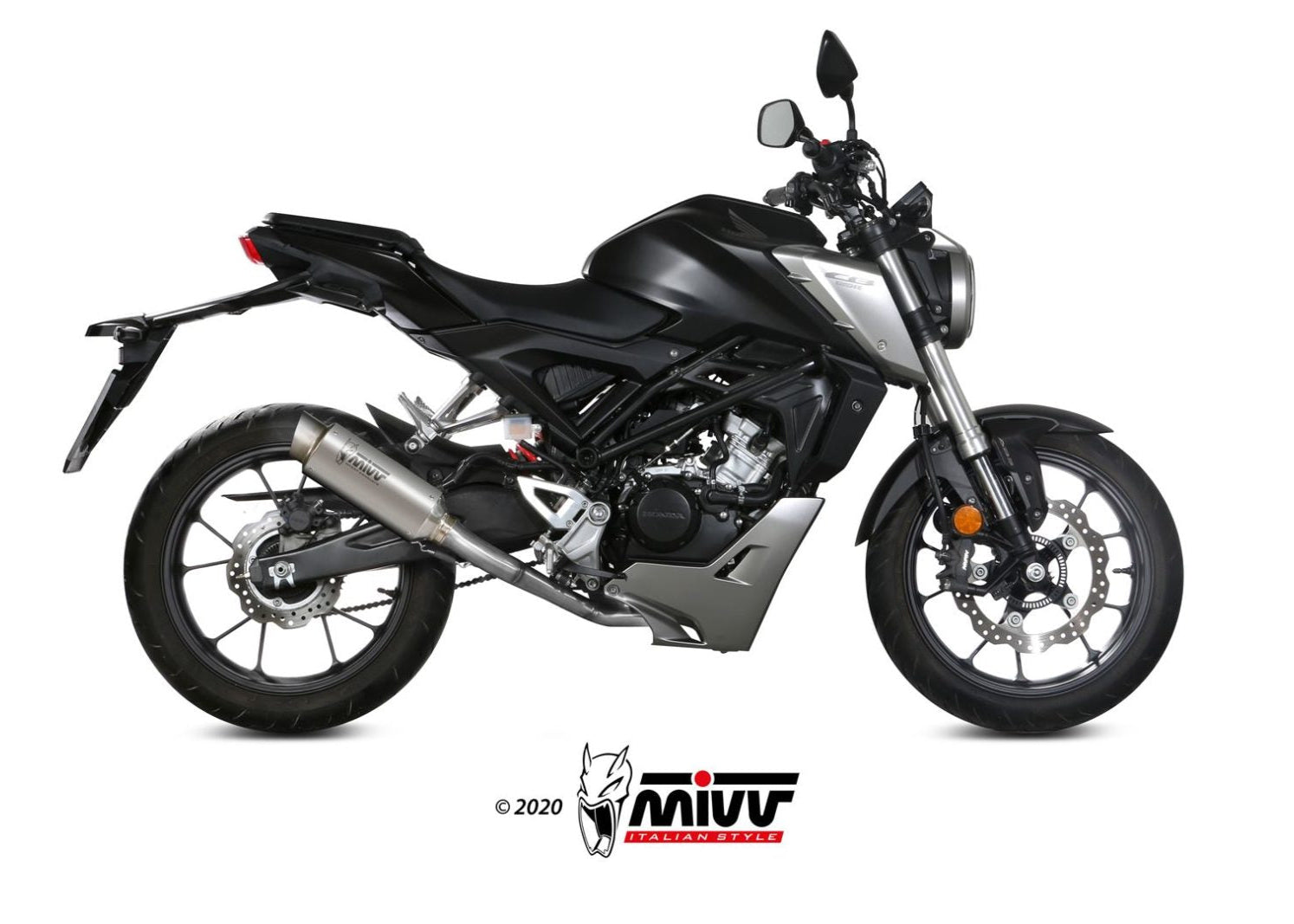MIVV H.074 HONDA CB 125 R ( 2018 / 20 ) Full System Exhaust "GP PRO" (titanium; approved) – Accessories in the 2WheelsHero Motorcycle Aftermarket Accessories and Parts Online Shop