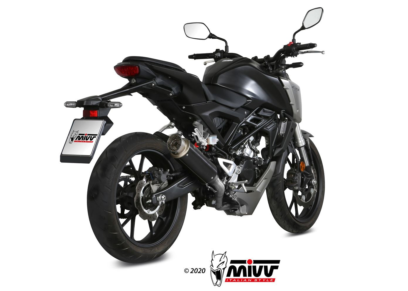 MIVV H.074 HONDA CB 125 R ( 2018 / 20 ) Full System Exhaust "GP PRO" (black; approved) – Accessories in the 2WheelsHero Motorcycle Aftermarket Accessories and Parts Online Shop