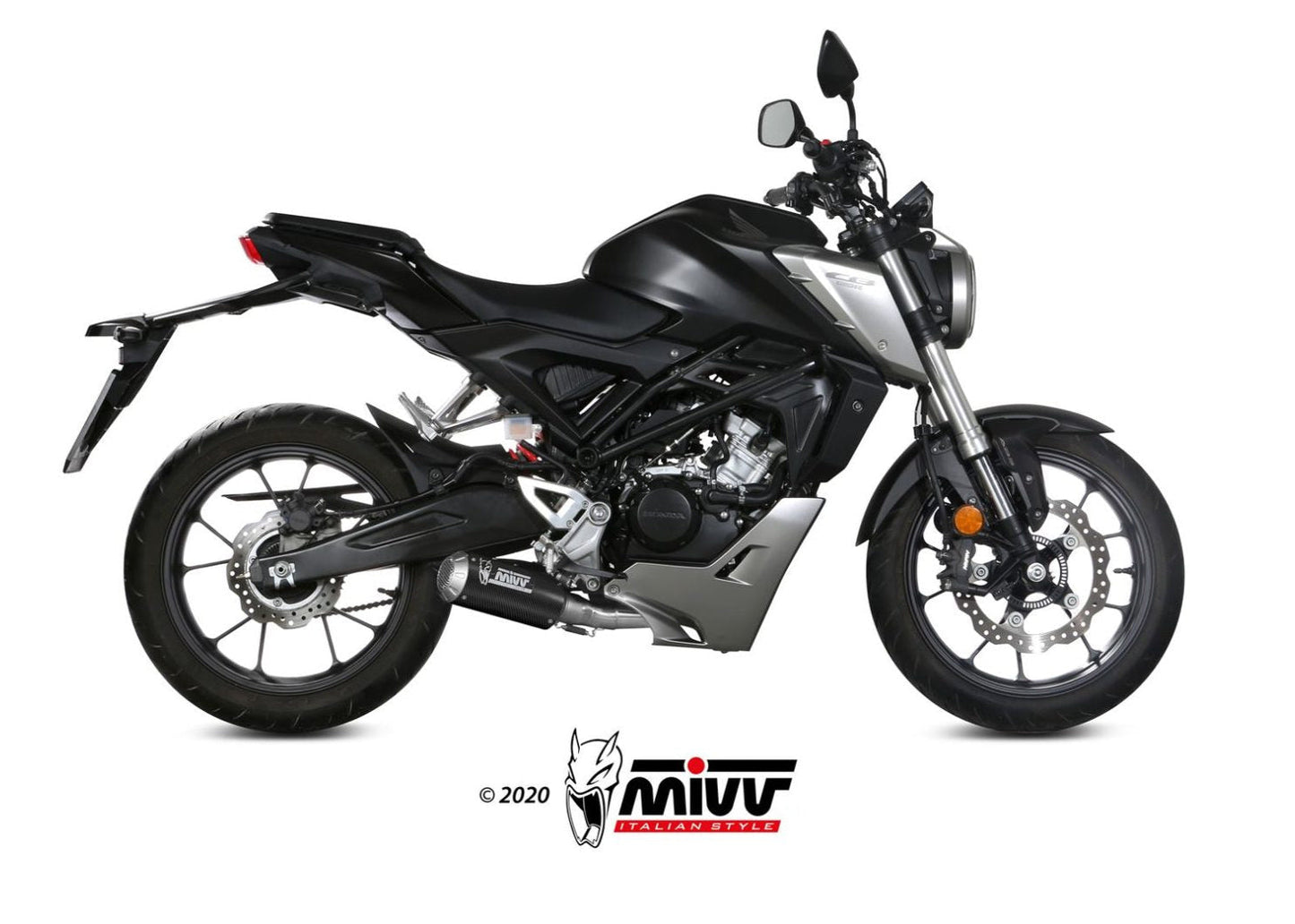 MIVV H.076 HONDA CB 125 R ( 2018 / 20 ) Full System Exhaust "MK3" (carbon; not approved) – Accessories in the 2WheelsHero Motorcycle Aftermarket Accessories and Parts Online Shop