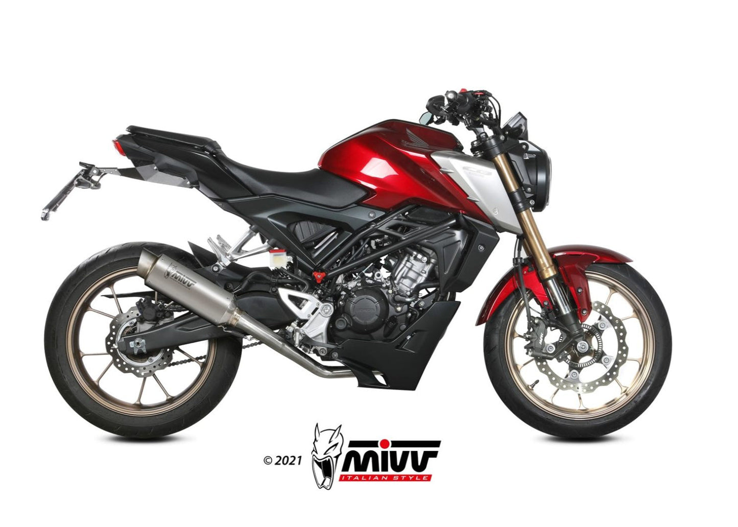 MIVV H.077 HONDA CB 125 R ( 2021+ ) Full System High Exhaust "GP PRO" (titanium; approved) – Accessories in the 2WheelsHero Motorcycle Aftermarket Accessories and Parts Online Shop