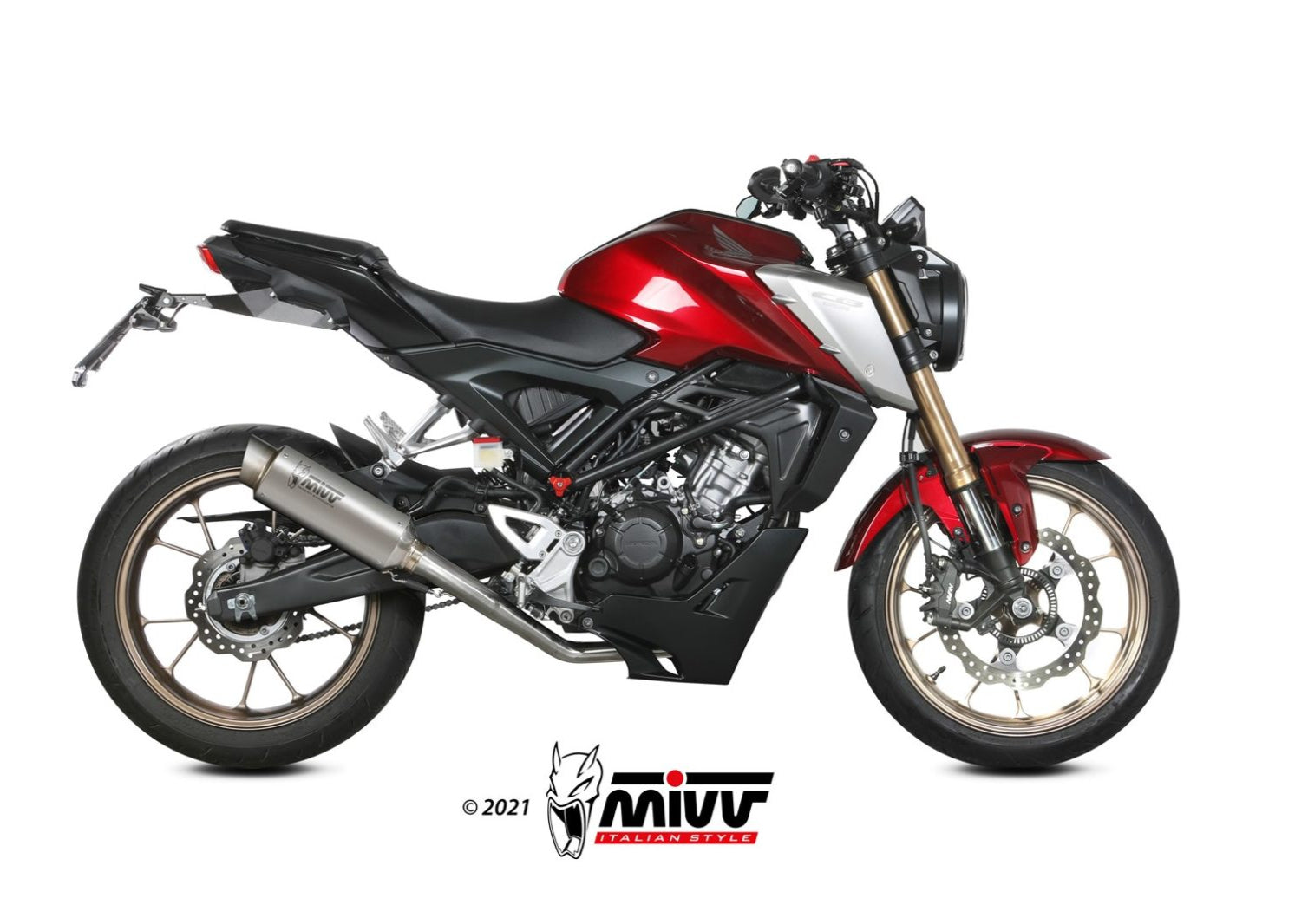 MIVV H.077 HONDA CB 125 R ( 2021+ ) Full System High Exhaust "GP PRO" (titanium; approved) – Accessories in the 2WheelsHero Motorcycle Aftermarket Accessories and Parts Online Shop