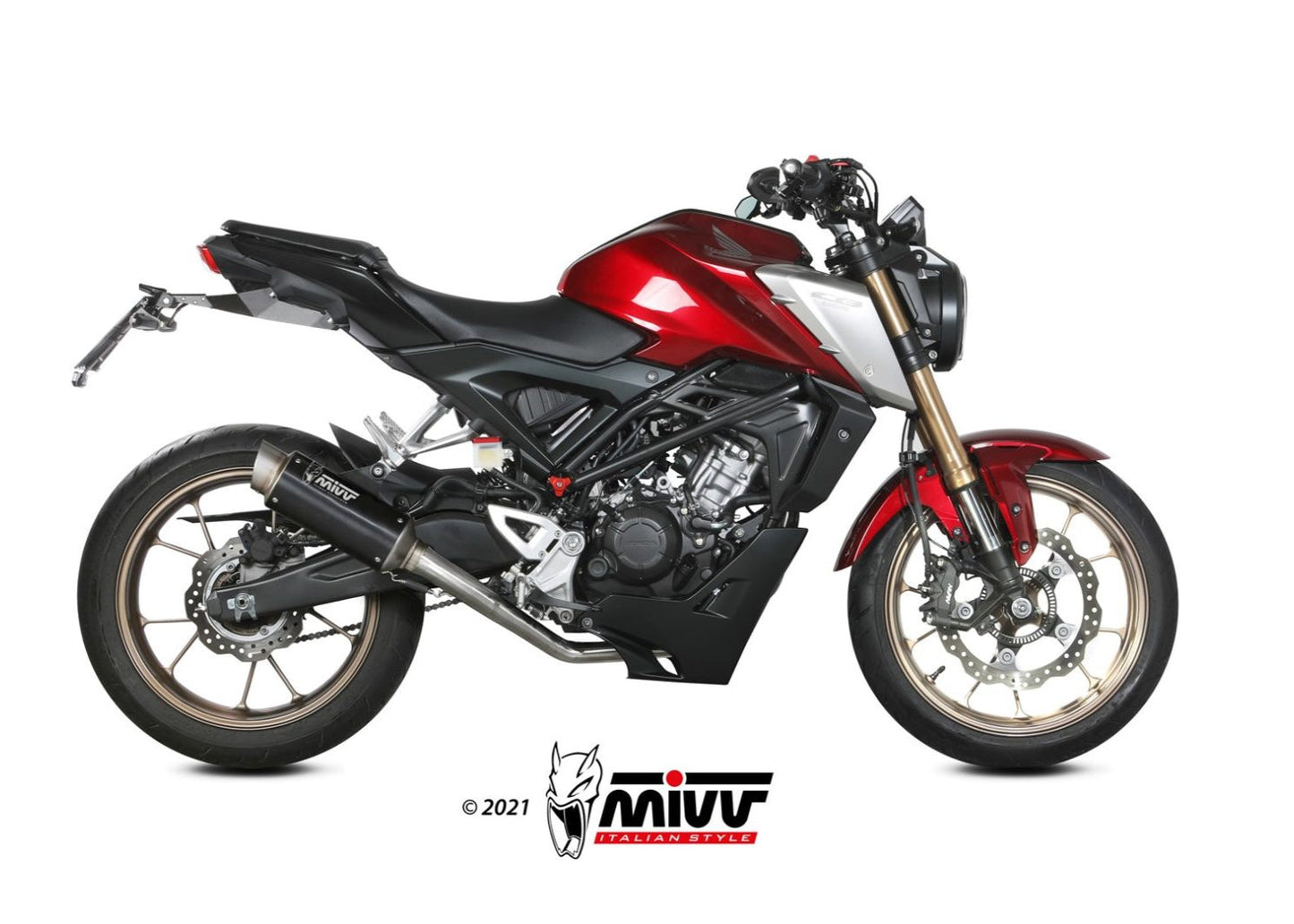 MIVV H.077 HONDA CB 125 R ( 2021+ ) Full System High Exhaust "GP PRO" (black; approved) – Accessories in the 2WheelsHero Motorcycle Aftermarket Accessories and Parts Online Shop