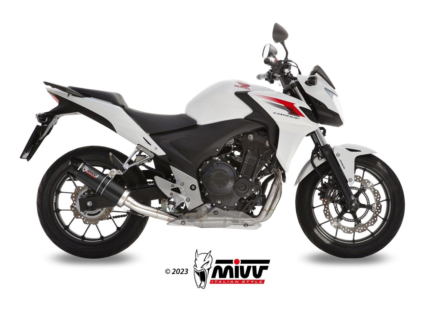 MIVV H.051 HONDA CB 500 F / X ( 2013 / 15 ) Slip On Exhaust "GP" (black + carbon cap; approved) – Accessories in the 2WheelsHero Motorcycle Aftermarket Accessories and Parts Online Shop