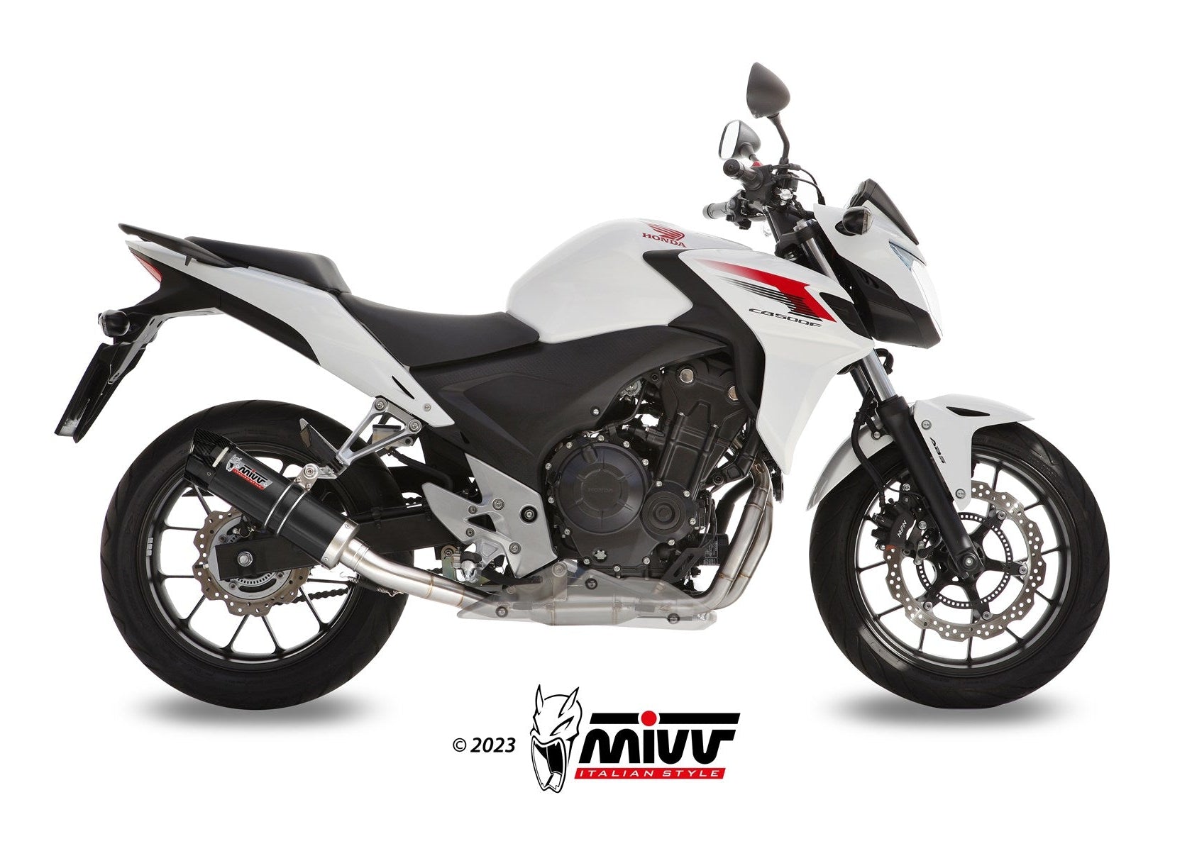 MIVV H.051 HONDA CB 500 F / X ( 2013 / 15 ) Slip On Exhaust "GP" (black + carbon cap; approved) – Accessories in the 2WheelsHero Motorcycle Aftermarket Accessories and Parts Online Shop