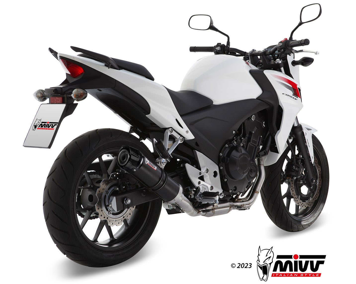 MIVV H.051 HONDA CB 500 F / X ( 2013 / 15 ) Slip On Exhaust "GP" (black + carbon cap; approved) – Accessories in the 2WheelsHero Motorcycle Aftermarket Accessories and Parts Online Shop