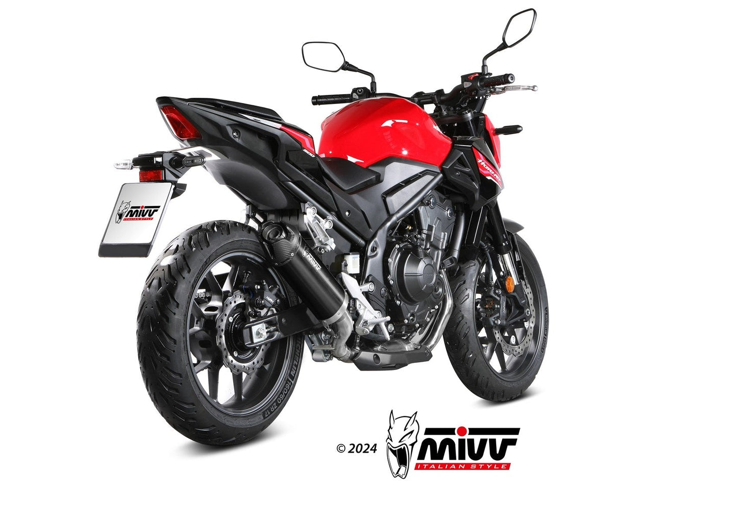 MIVV H.093 HONDA CB 500 Hornet ( 2024 + ) Slip-On Exhaust "AK-1" (black + carbon cap; approved) – Accessories in the 2WheelsHero Motorcycle Aftermarket Accessories and Parts Online Shop