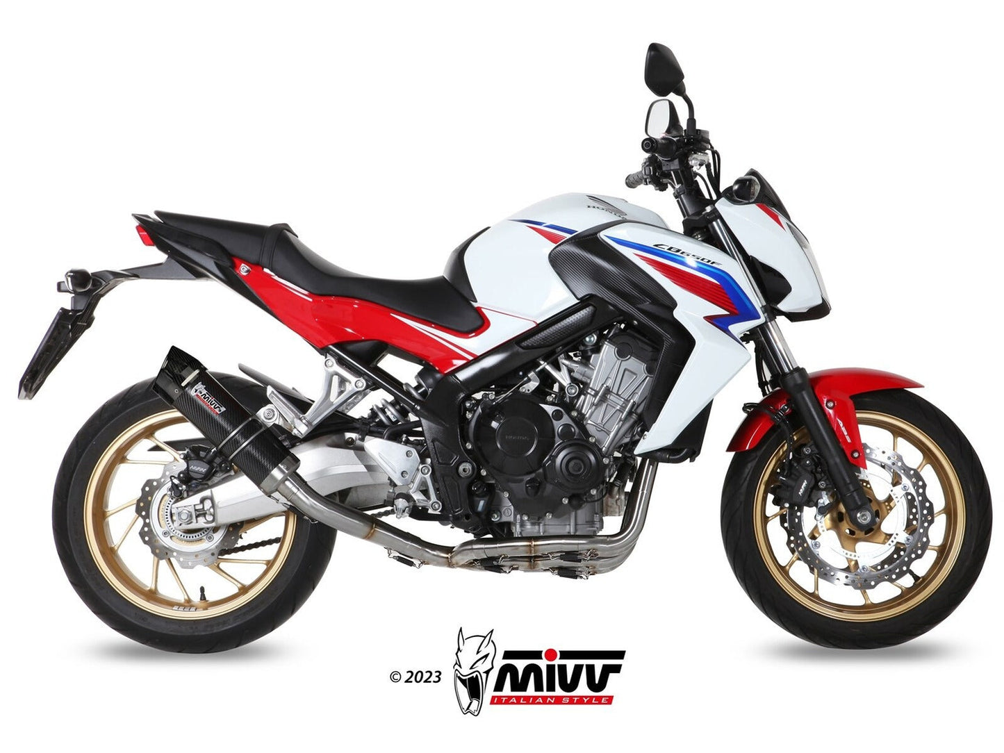 MIVV H.055 HONDA CB 650 F ( 2014 / 18 ) Full System Exhaust "GP" (carbon+cap; approved) – Accessories in the 2WheelsHero Motorcycle Aftermarket Accessories and Parts Online Shop