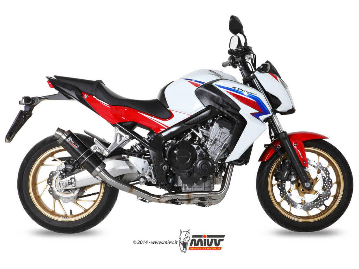 MIVV H.055 HONDA CB 650 F ( 2014 / 18 ) Full System Exhaust "GP" (carbon; approved) – Accessories in the 2WheelsHero Motorcycle Aftermarket Accessories and Parts Online Shop