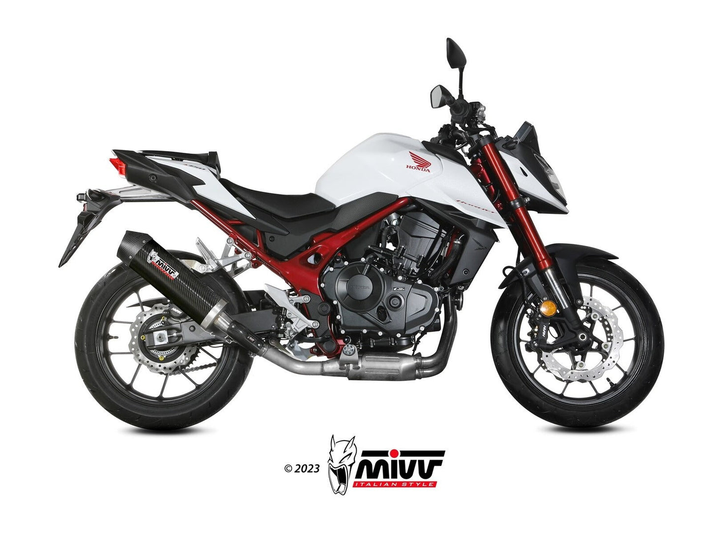 MIVV H.085 HONDA CB 750 Hornet ( 2023 + ) Slip On Exhaust "Oval" (carbon + cap; approved) – Accessories in the 2WheelsHero Motorcycle Aftermarket Accessories and Parts Online Shop