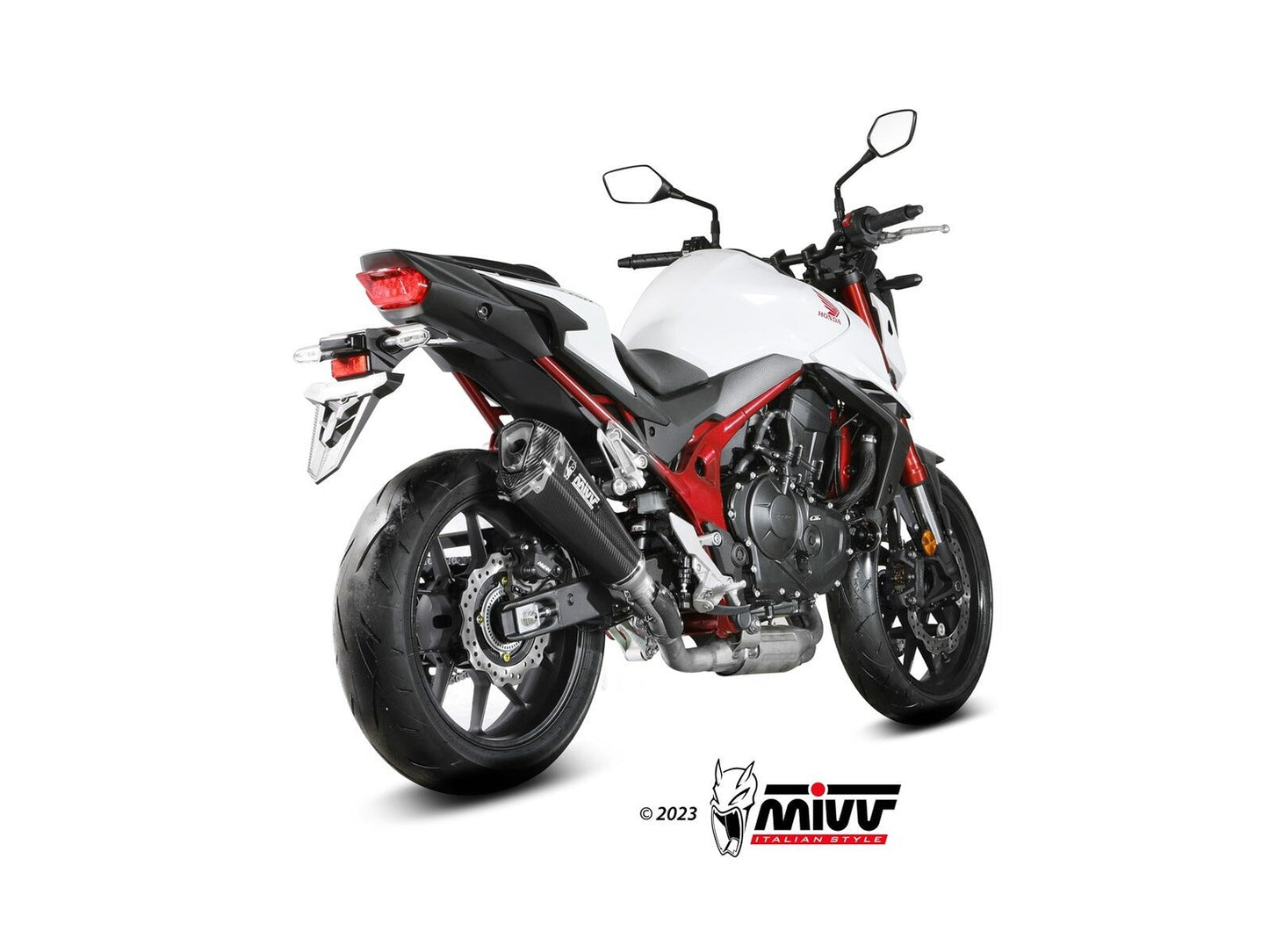MIVV H.085 HONDA CB 750 Hornet ( 2023 + ) Slip On Exhaust "Delta Race" (carbon; approved) – Accessories in the 2WheelsHero Motorcycle Aftermarket Accessories and Parts Online Shop