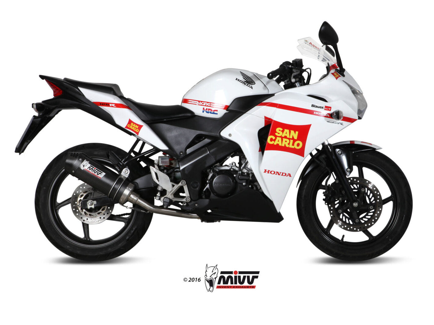 MIVV H.060 HONDA CBR 125 R ( 2011 / 16 ) Full System Exhaust "Oval" (carbon + cap; approved) – Accessories in the 2WheelsHero Motorcycle Aftermarket Accessories and Parts Online Shop