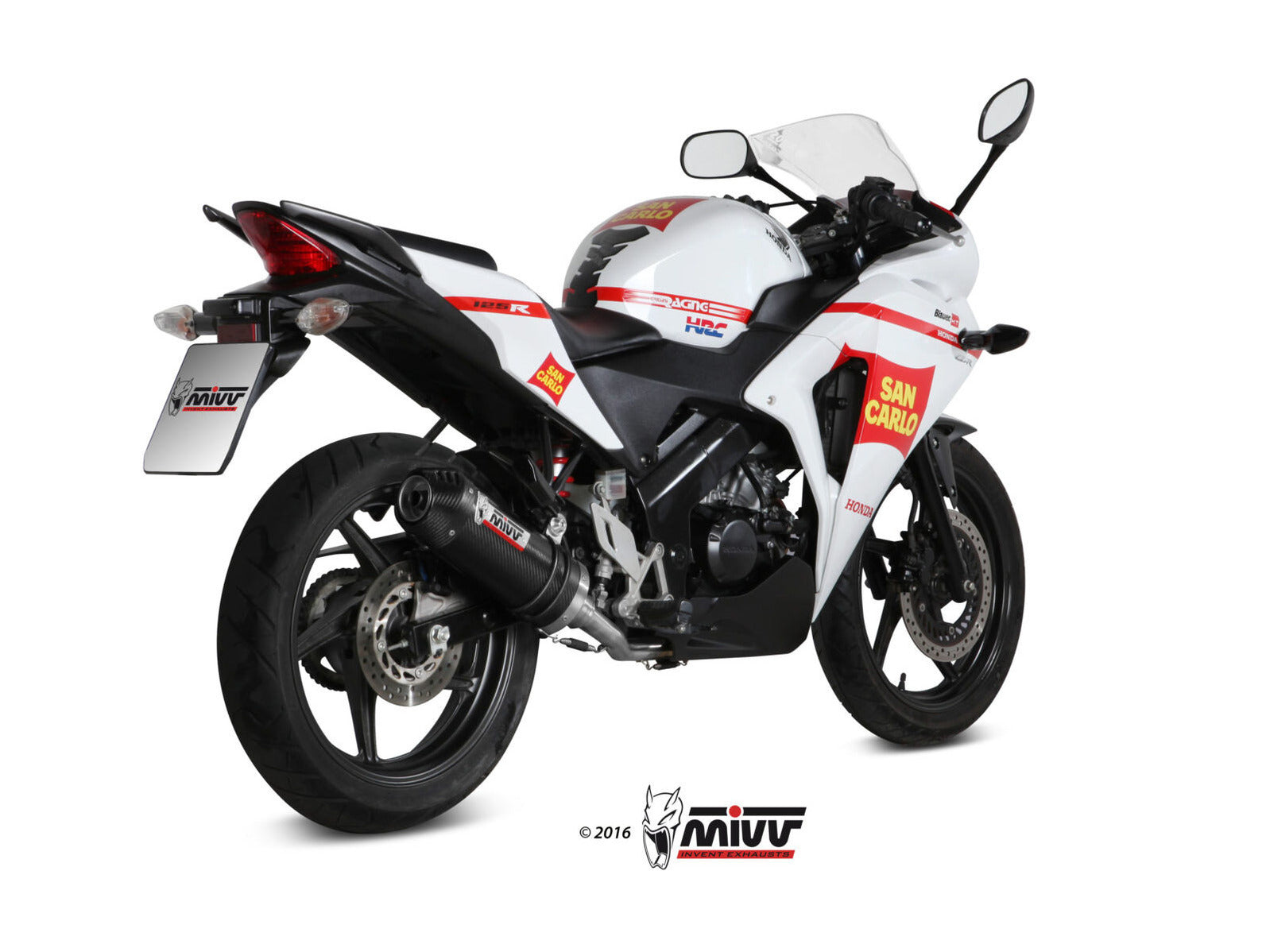 MIVV H.060 HONDA CBR 125 R ( 2011 / 16 ) Full System Exhaust "Oval" (carbon + cap; approved) – Accessories in the 2WheelsHero Motorcycle Aftermarket Accessories and Parts Online Shop