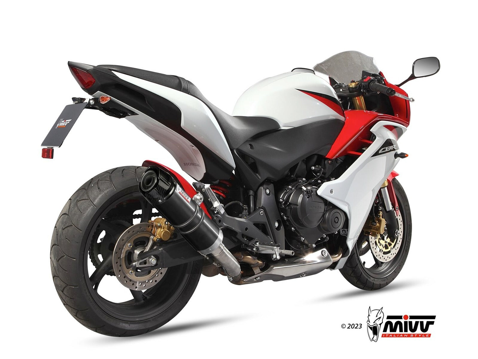 MIVV H.038 HONDA CBR 600 F ( 2011 / 13 ) Slip on Exhaust "GP" (black + carbon cap; approved) – Accessories in the 2WheelsHero Motorcycle Aftermarket Accessories and Parts Online Shop