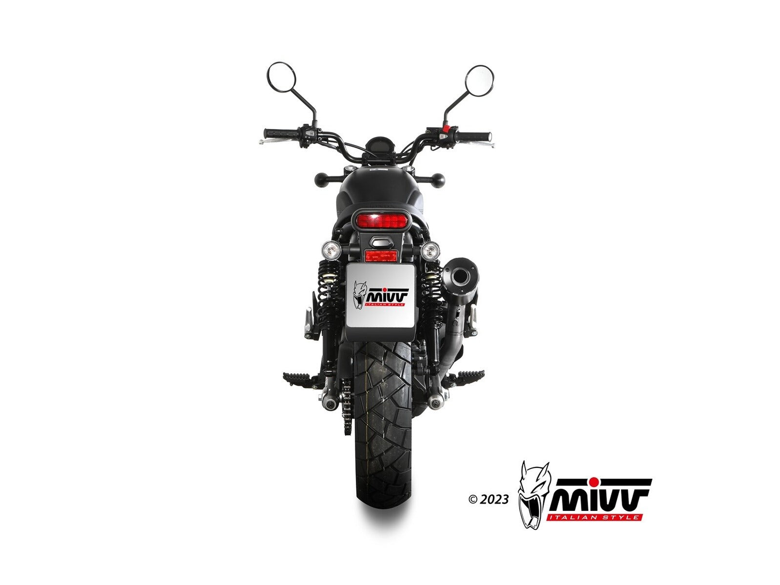 MIVV H.090 Honda CL 500 ( 2023+ ) Slip-on Exhaust "HR-1" (black + aluminium back; approved) – Accessories in the 2WheelsHero Motorcycle Aftermarket Accessories and Parts Online Shop