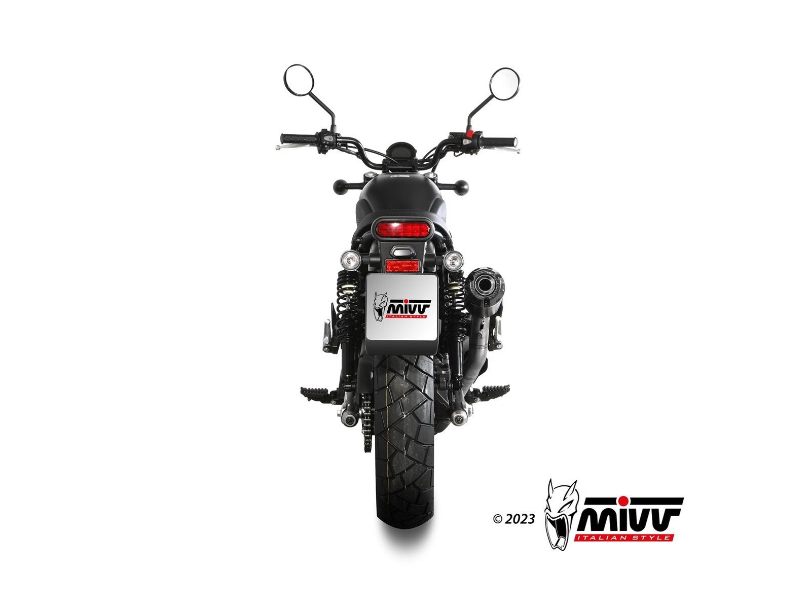 MIVV H.090 Honda CL 500 ( 2023+ ) Slip-on Exhaust "HR-1" (black + long carbon cap back; approved) – Accessories in the 2WheelsHero Motorcycle Aftermarket Accessories and Parts Online Shop