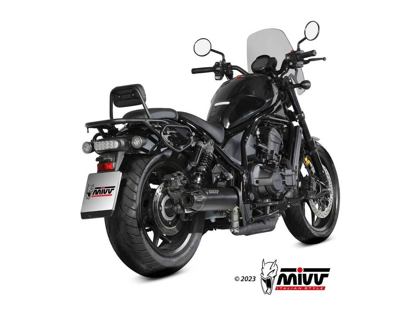 MIVV H.092 Honda CMX 1100 REBEL ( 2022+ ) Slip-on Exhaust "HR-1" (black + long carbon cap back; approved) – Accessories in the 2WheelsHero Motorcycle Aftermarket Accessories and Parts Online Shop