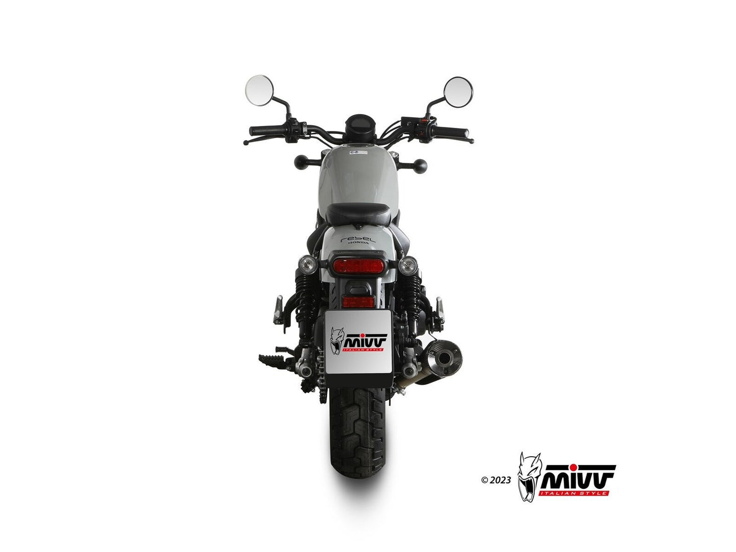 MIVV H.091 Honda CMX 500 REBEL ( 2022+ ) Slip-on Exhaust "HR-1" (black +short carbon cap back; approved) – Accessories in the 2WheelsHero Motorcycle Aftermarket Accessories and Parts Online Shop