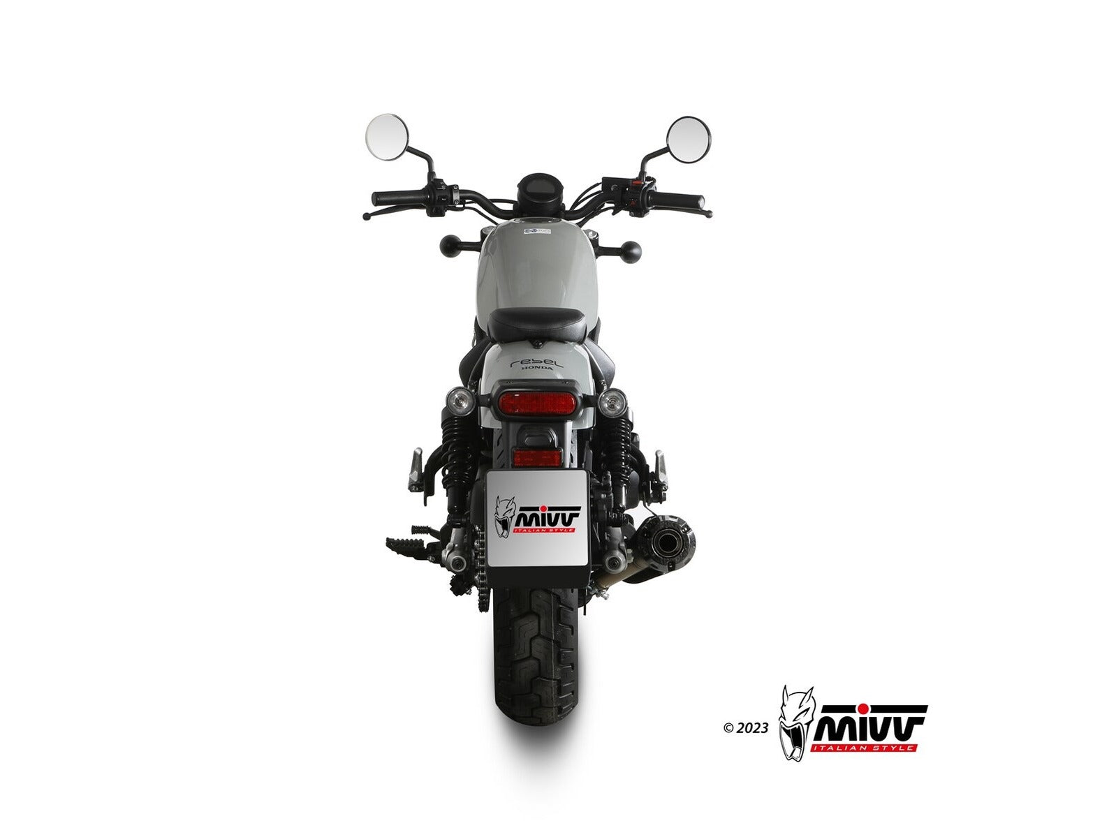 MIVV H.091 Honda CMX 500 REBEL ( 2022+ ) Slip-on Exhaust "HR-1" (black +long carbon cap back; approved) – Accessories in the 2WheelsHero Motorcycle Aftermarket Accessories and Parts Online Shop