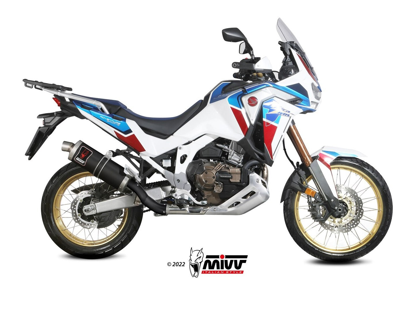 MIVV H.079 HONDA CRF 1100 L AFRICA TWIN ( 2020 / 23 ) Slip on Exhaust "Dakar" (black; approved) – Accessories in the 2WheelsHero Motorcycle Aftermarket Accessories and Parts Online Shop