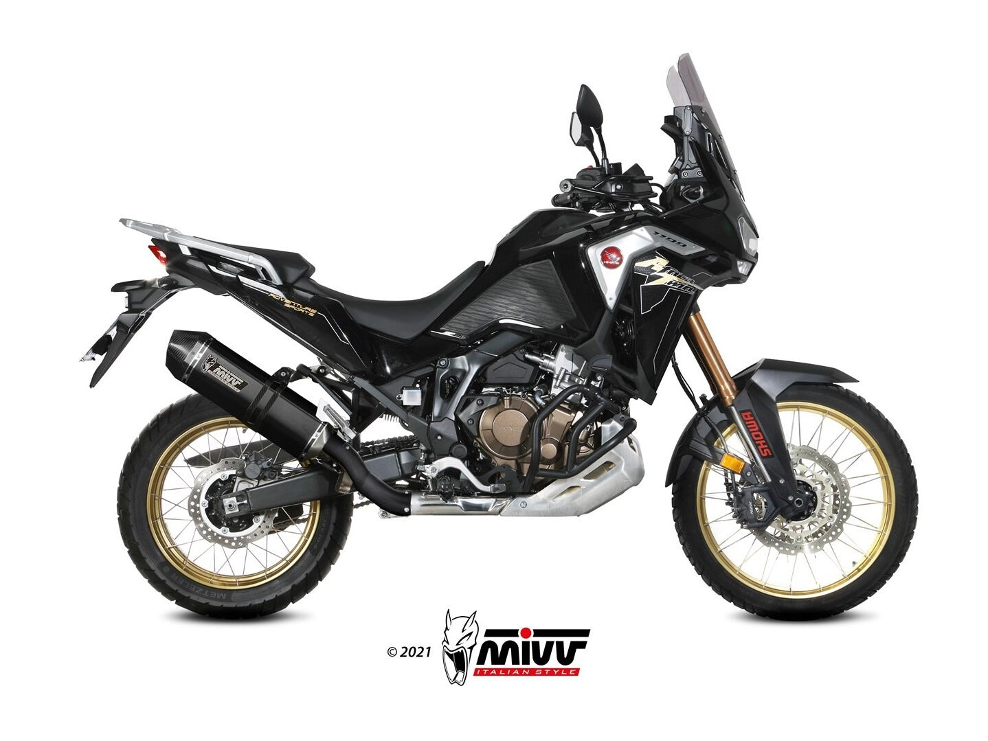 MIVV H.079 HONDA CRF 1100 L AFRICA TWIN ( 2020 / 23 ) Slip on Exhaust "Speed Edge" (black; approved) – Accessories in the 2WheelsHero Motorcycle Aftermarket Accessories and Parts Online Shop