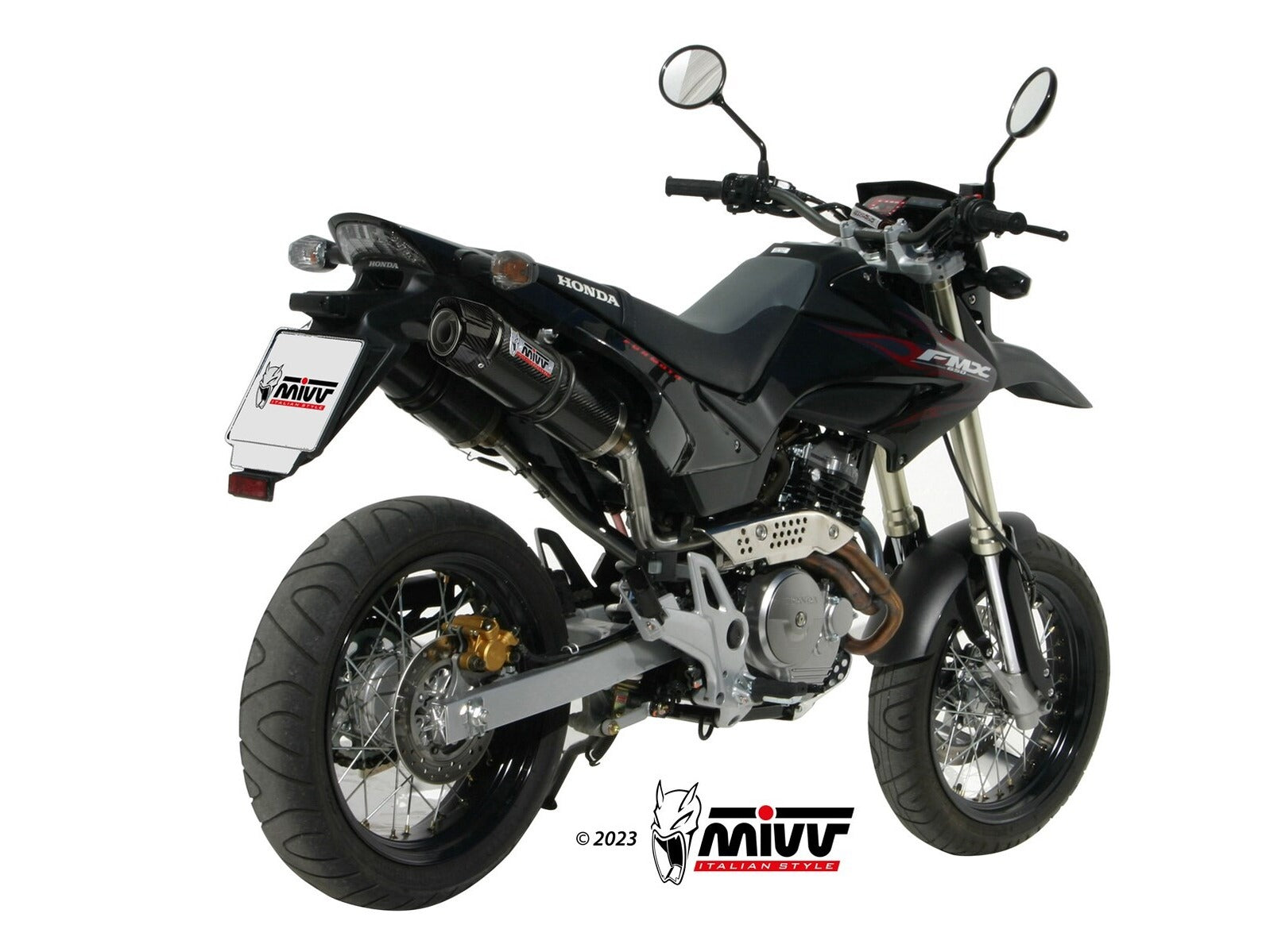 MIVV H.034 HONDA FMX 650 ( 2005 - 06 ) Dual Slip on Exhaust "GP" (carbon + cap; approved) – Accessories in the 2WheelsHero Motorcycle Aftermarket Accessories and Parts Online Shop