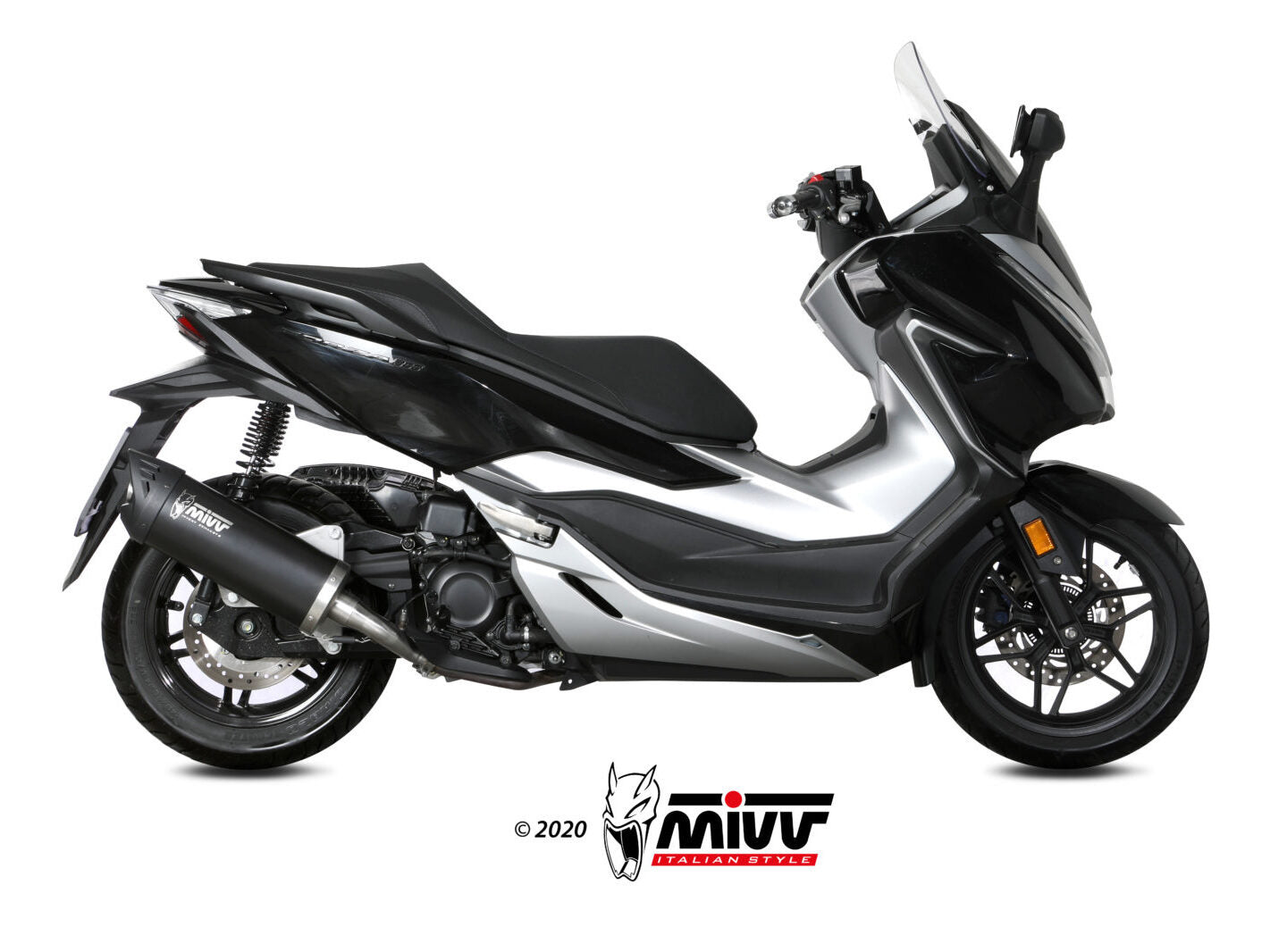 MIVV MV.HO.0002 HONDA Forza 300 ( 2018 / 20 ) Slip-on Exhaust "Mover" (black; approved) – Accessories in the 2WheelsHero Motorcycle Aftermarket Accessories and Parts Online Shop