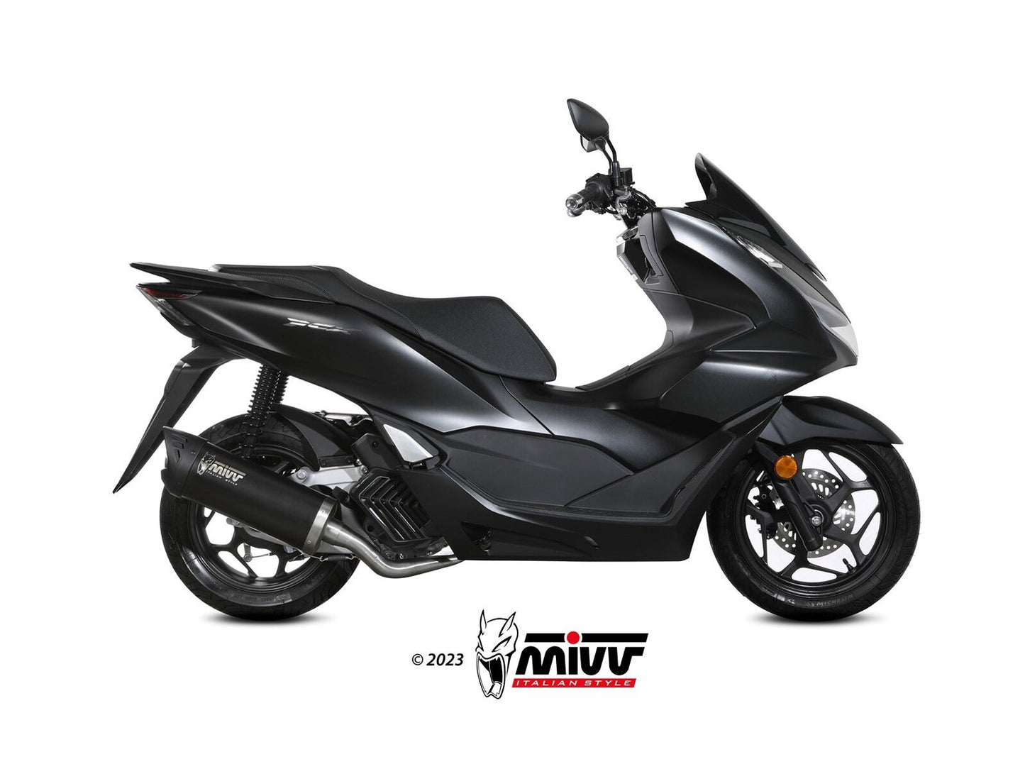 MIVV MV.HO.0006 HONDA PCX 125 ( 2021+ ) Full System Exhaust "Mover" (black; approved) – Accessories in the 2WheelsHero Motorcycle Aftermarket Accessories and Parts Online Shop