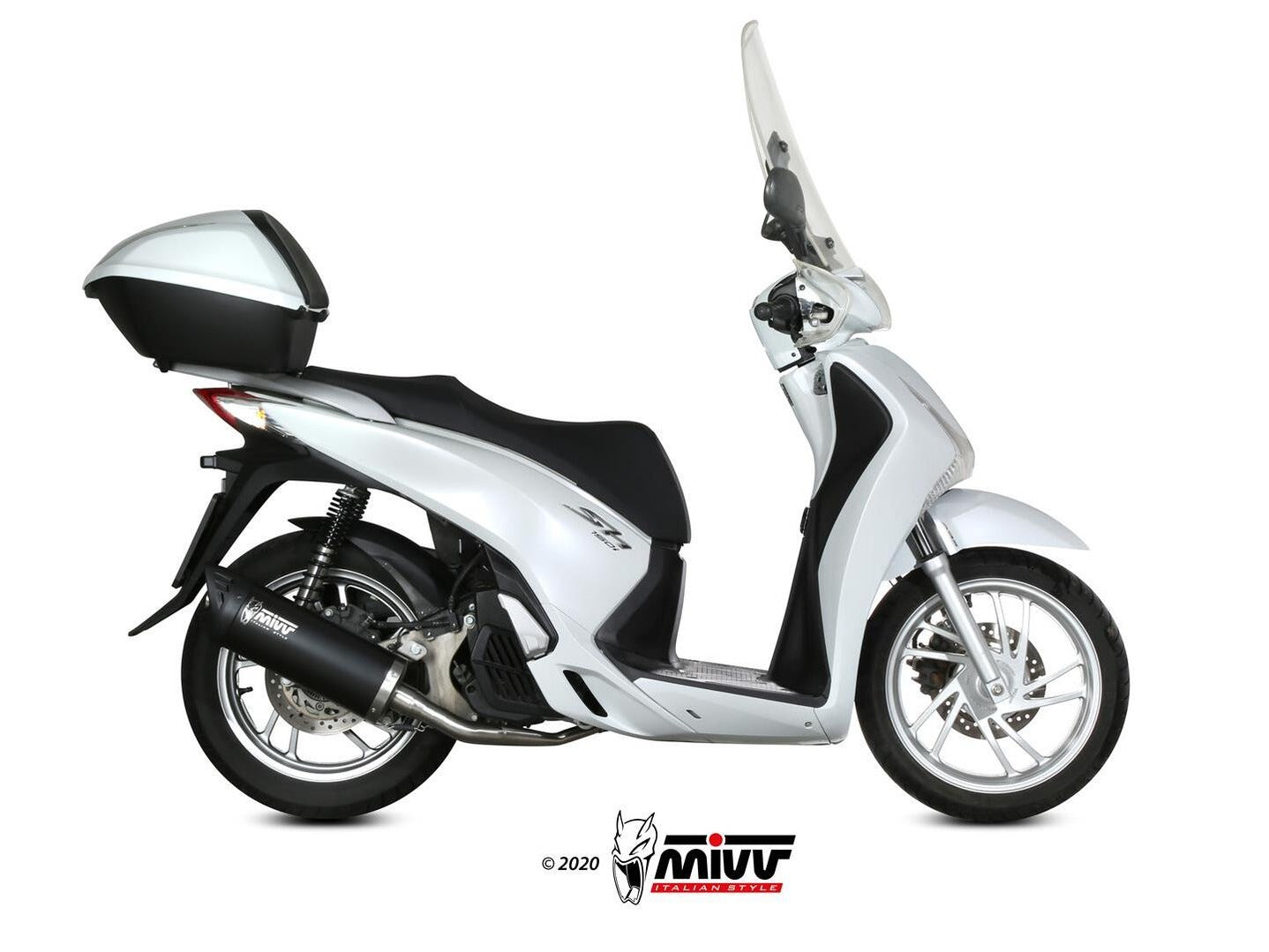 MIVV MV.HO.0003 HONDA SH 125 ( 2013 / 16 ) Full System Exhaust "Mover" (black; approved) – Accessories in the 2WheelsHero Motorcycle Aftermarket Accessories and Parts Online Shop