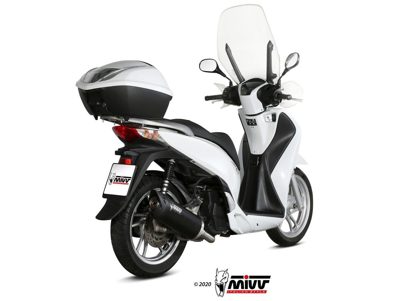 MIVV MV.HO.0003 HONDA SH 125 ( 2013 / 16 ) Full System Exhaust "Mover" (black; approved) – Accessories in the 2WheelsHero Motorcycle Aftermarket Accessories and Parts Online Shop