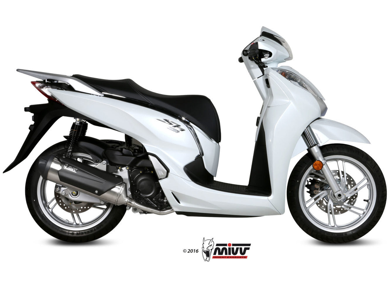 MIVV C.HO.0007 HONDA SH 300 ( 2015 - 16 ) Full System(Kat) Exhaust "Urban" (stainless steel; approved) – Accessories in the 2WheelsHero Motorcycle Aftermarket Accessories and Parts Online Shop