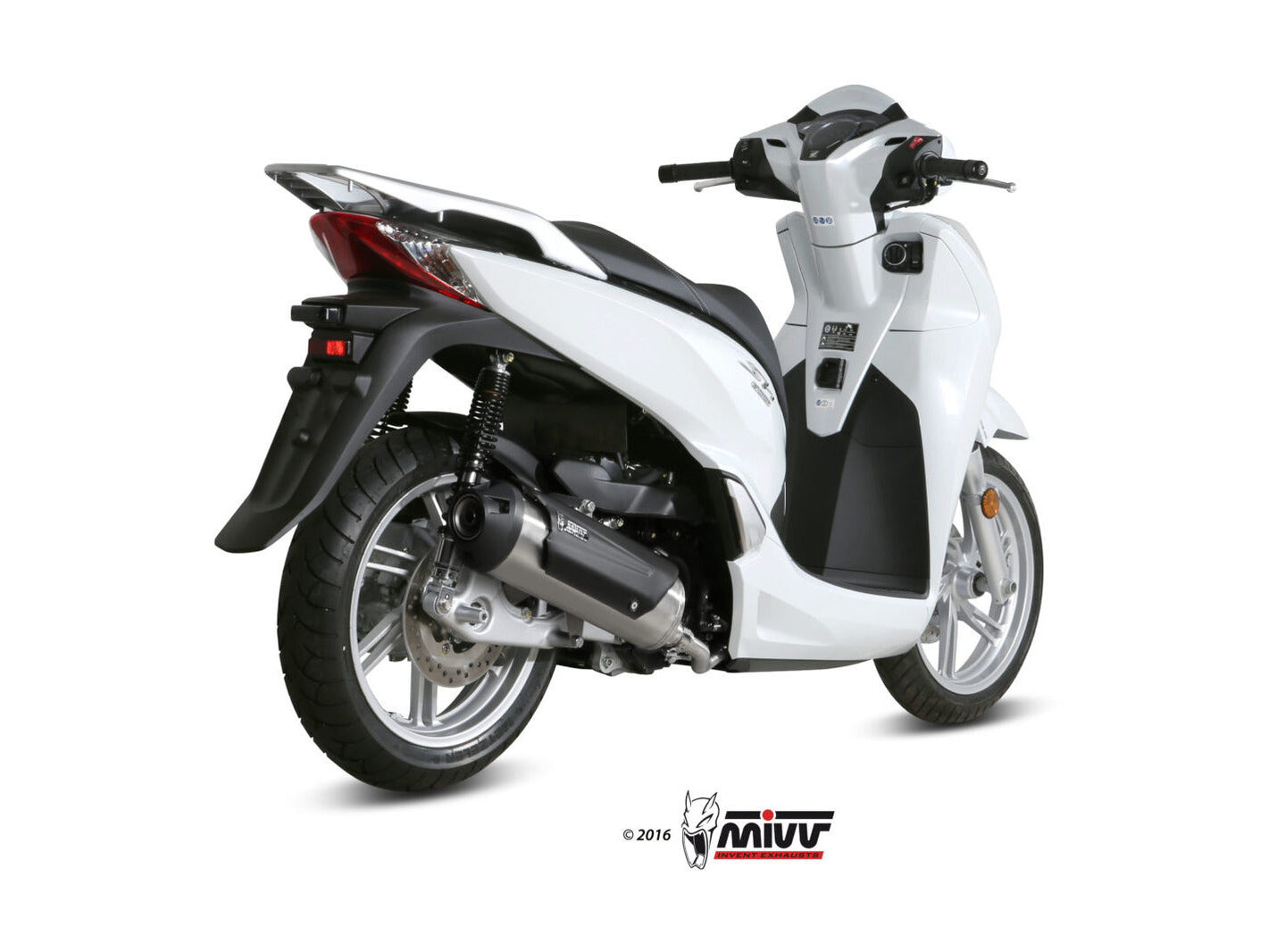 MIVV C.HO.0007 HONDA SH 300 ( 2015 - 16 ) Full System(Kat) Exhaust "Urban" (stainless steel; approved) – Accessories in the 2WheelsHero Motorcycle Aftermarket Accessories and Parts Online Shop