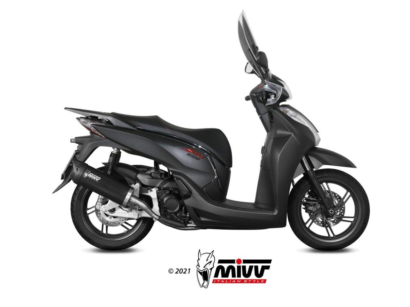 MIVV MV.HO.0001 HONDA SH 300 ( 2015 / 20 ) Slip-on Exhaust "Mover" (black; approved) – Accessories in the 2WheelsHero Motorcycle Aftermarket Accessories and Parts Online Shop