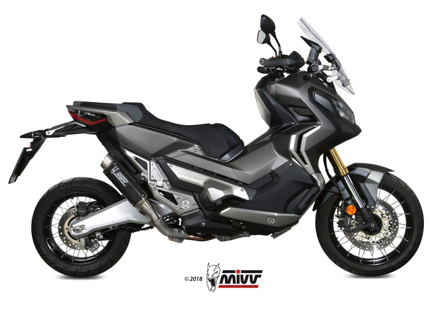 MIVV H.066 HONDA X-ADV 750 ( 2017+ ) Slip On Exhaust "GP PRO" (carbon; approved) – Accessories in the 2WheelsHero Motorcycle Aftermarket Accessories and Parts Online Shop