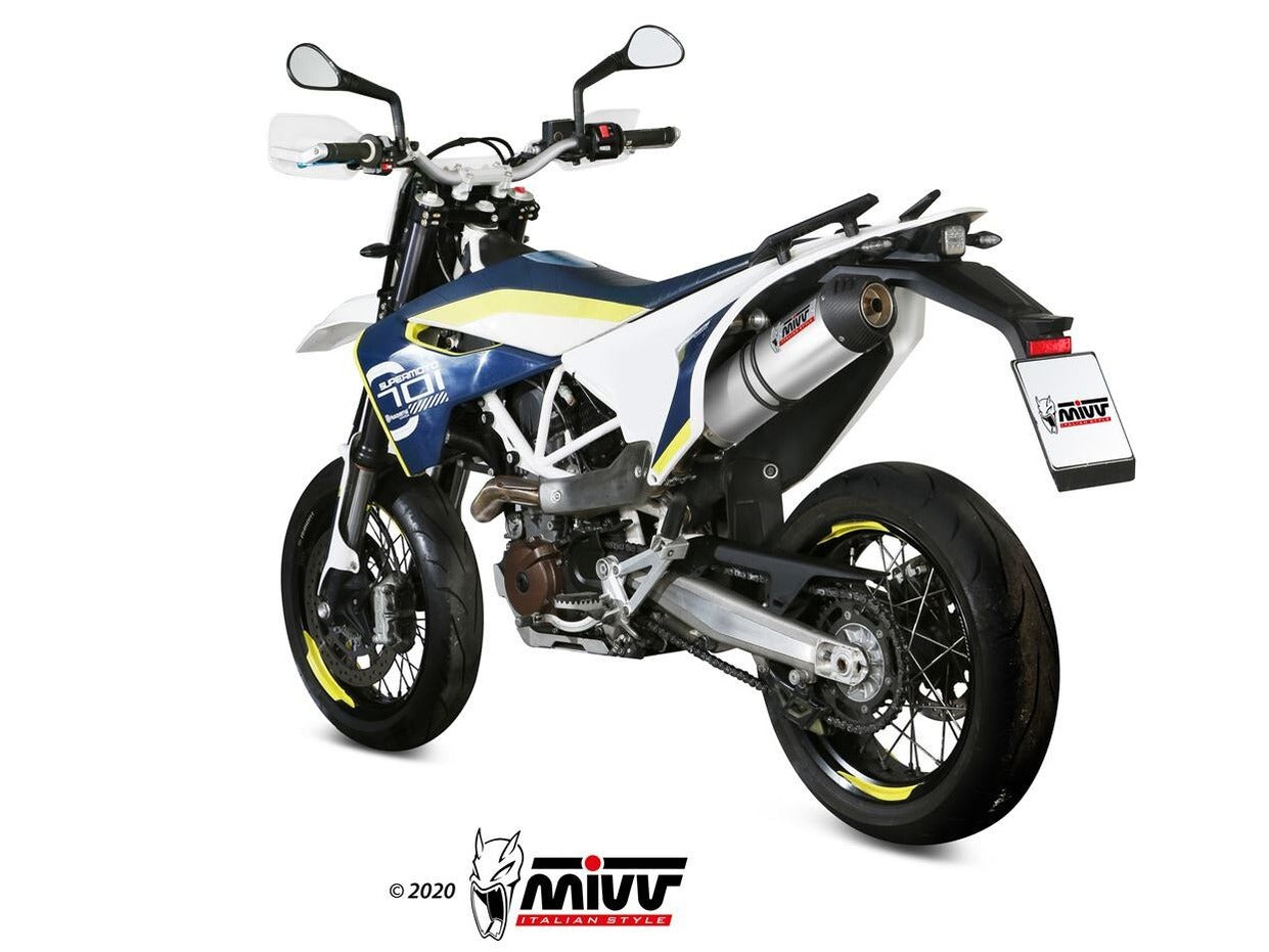 MIVV HU.001 HUSQVARNA 701 ENDURO / SUPERMOTO ( 2017/ 20 ) Slip on Exhaust "Oval" (titanium + carbon cap; approved) – Accessories in the 2WheelsHero Motorcycle Aftermarket Accessories and Parts Online Shop