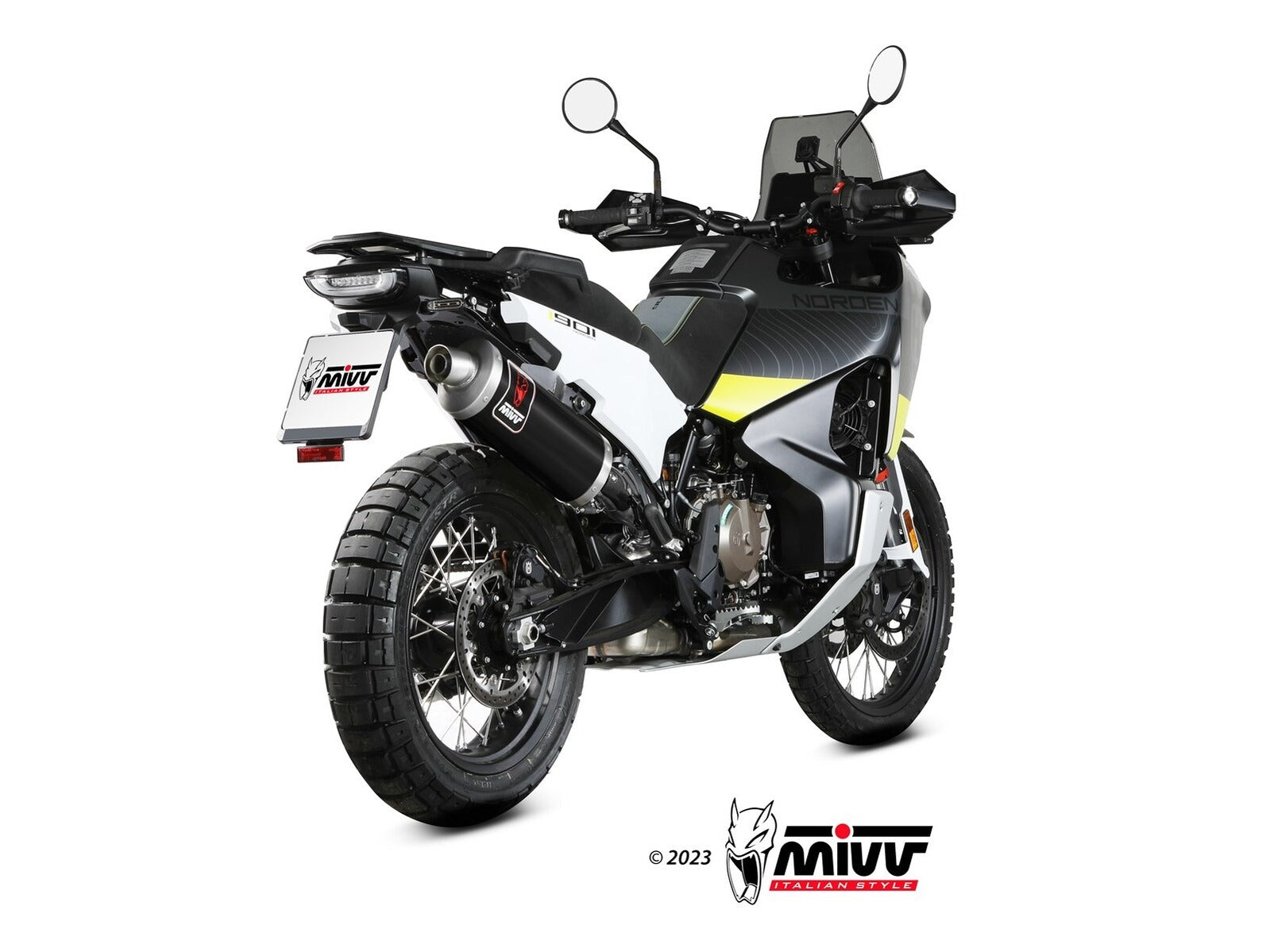 MIVV HU.002 HUSQVARNA NORDEN 901 ( 2022+ ) Slip on Exhaust "DAKAR" (black; approved) – Accessories in the 2WheelsHero Motorcycle Aftermarket Accessories and Parts Online Shop