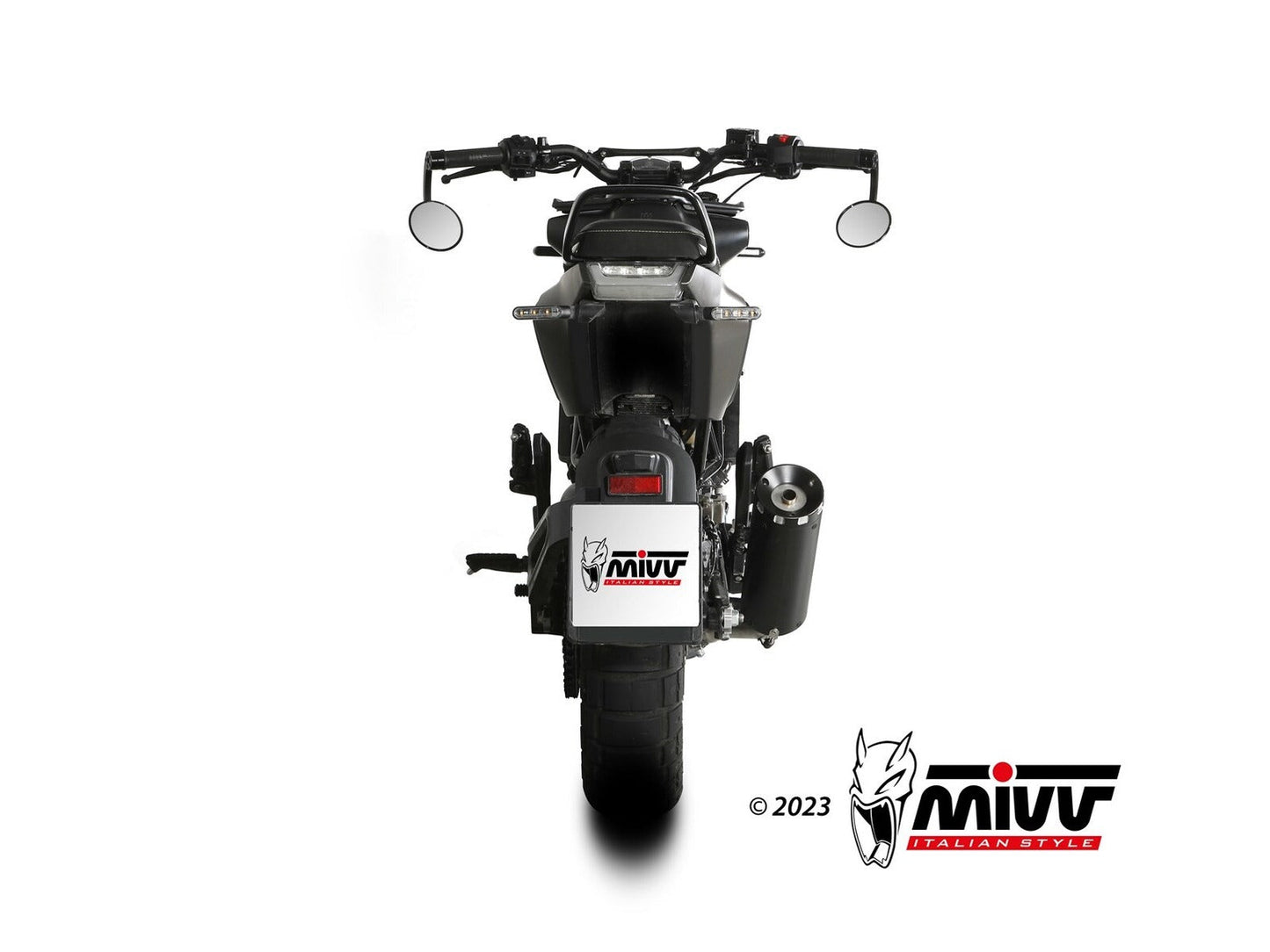 MIVV HU.005 Husqvarna Svartpilen 125 (21/23) Slip on Exhaust "HR-1" (black + aluminum back; approved) – Accessories in the 2WheelsHero Motorcycle Aftermarket Accessories and Parts Online Shop