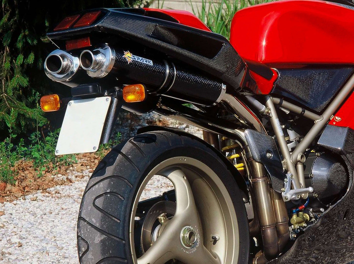 SPARK GDU1103 Ducati Superbike 748 (95/03) Dual Slip-on Exhaust "Oval" (EU homologated)