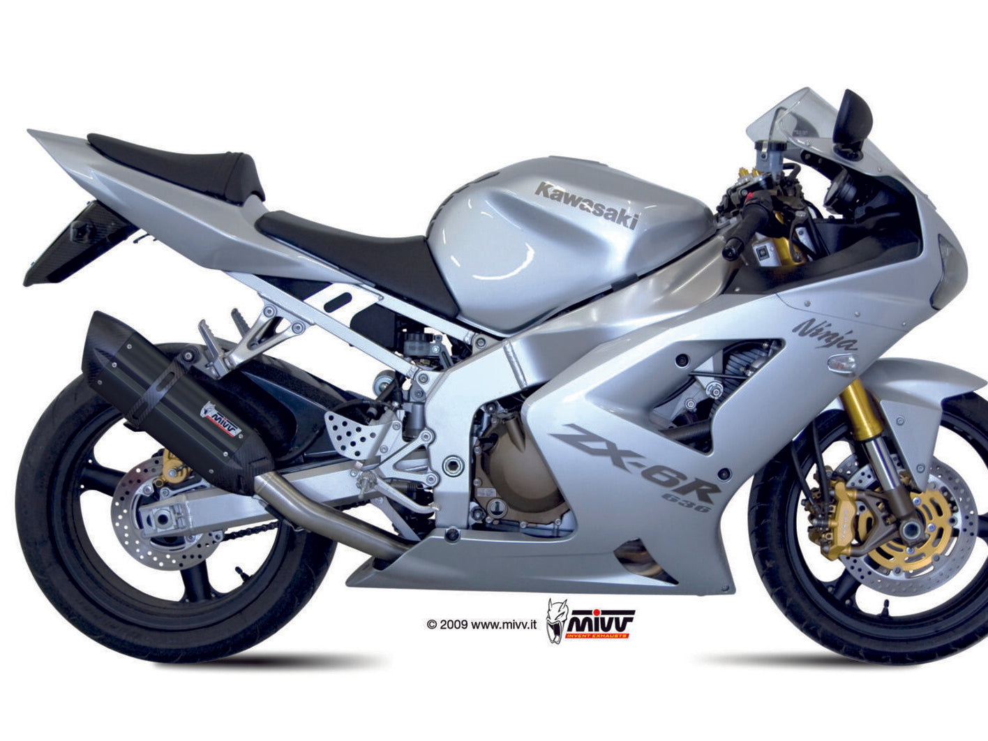MIVV K.009 KAWASAKI ZX-6 RR / R 636 ( 2003 - 04 ) Slip On Exhaust "Suono" (black; approved) – Accessories in the 2WheelsHero Motorcycle Aftermarket Accessories and Parts Online Shop