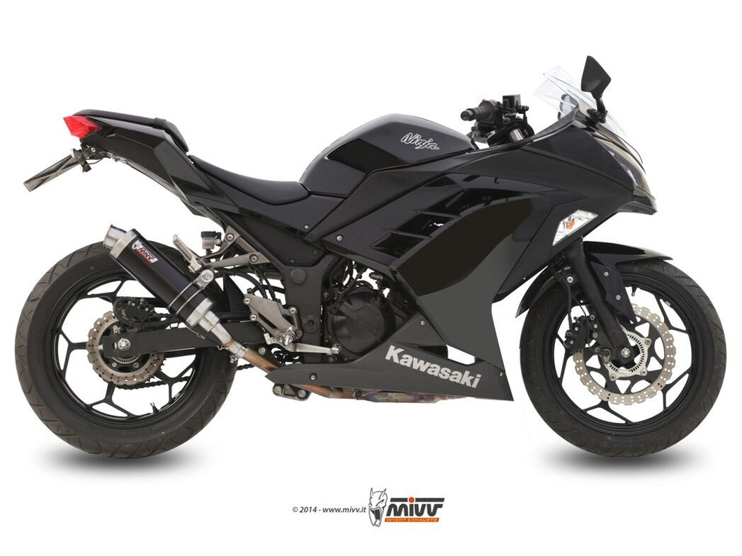 MIVV K.038 KAWASAKI NINJA 300 / Z 300 ( 2013 / 16 ) Slip On Exhaust "GP" (black; approved) – Accessories in the 2WheelsHero Motorcycle Aftermarket Accessories and Parts Online Shop