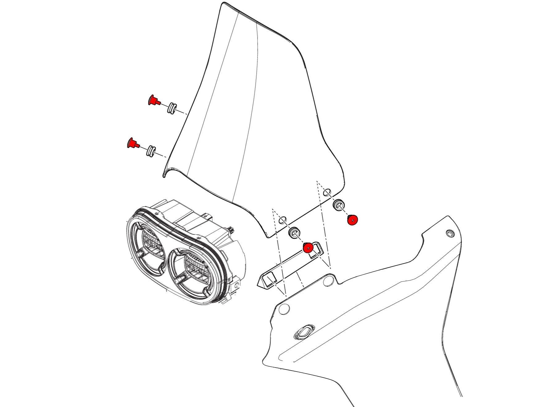 KV303 - CNC RACING Ducati DesertX (2022+) Wind Screen Screws – Accessories in the Motodeal Motorcycle Aftermarket Accessories and Parts Online Shop
