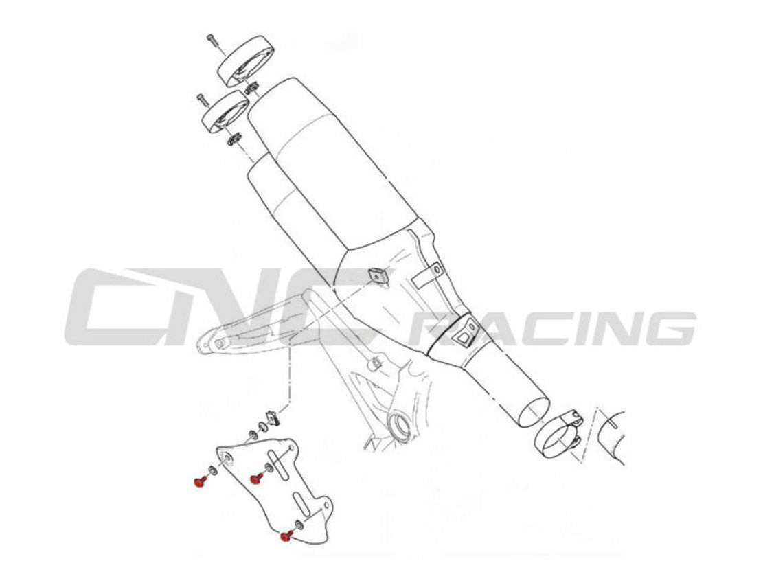 KV334 - CNC RACING Ducati Monster / Multistrada OEM Exhaust Silencer Heat Guard Screws – Accessories in the Motodeal Motorcycle Aftermarket Accessories and Parts Online Shop